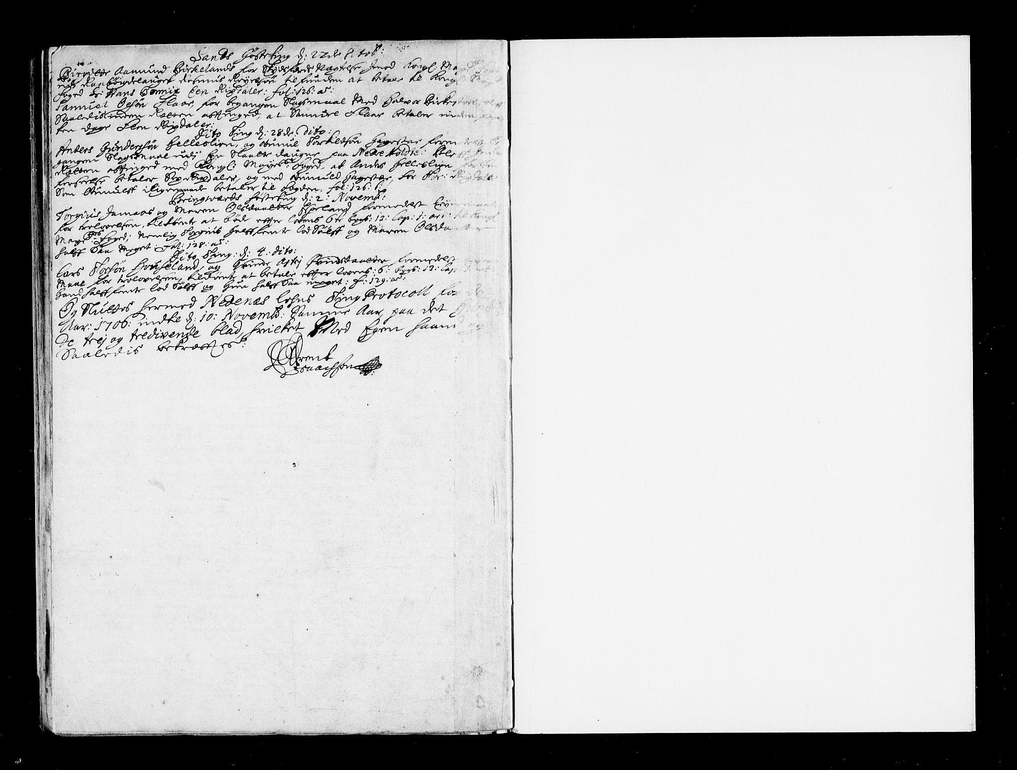 Nedenes sorenskriveri før 1824, SAK/1221-0007/F/Fa/L0012: Tingbok med register nr 7b, 1704-1706, s. 133b-134a