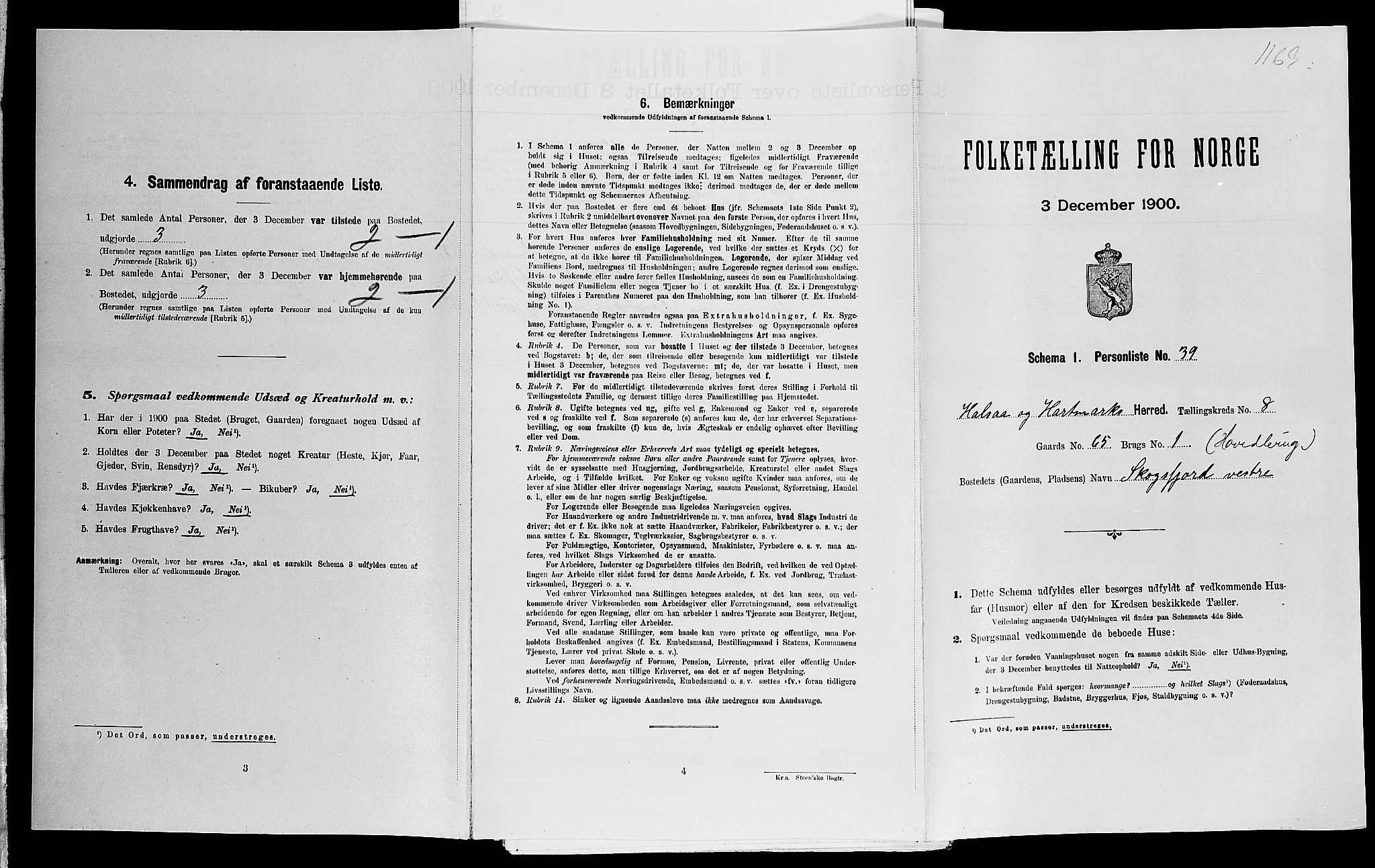 SAK, Folketelling 1900 for 1019 Halse og Harkmark herred, 1900, s. 1221