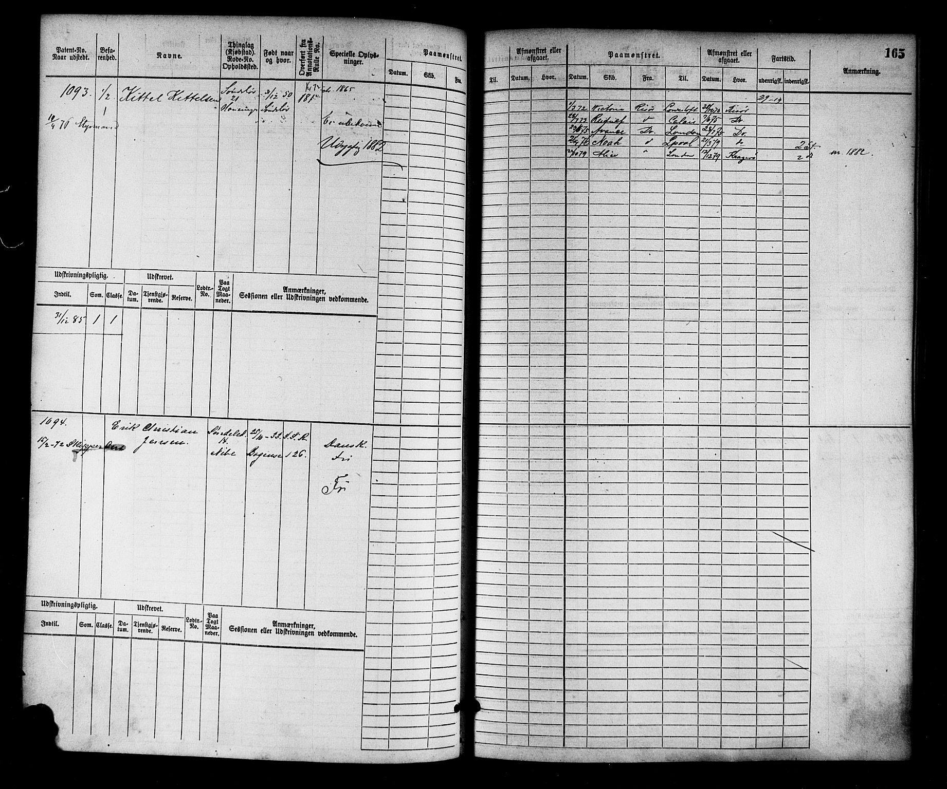 Risør mønstringskrets, AV/SAK-2031-0010/F/Fb/L0003: Hovedrulle nr 767-1528, Q-3, 1868-1910, s. 167