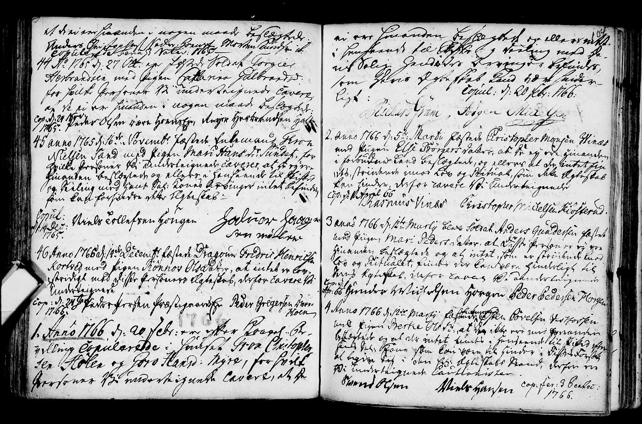 Fiskum kirkebøker, SAKO/A-15/G/Ga/L0001: Klokkerbok nr. 1, 1751-1764, s. 104