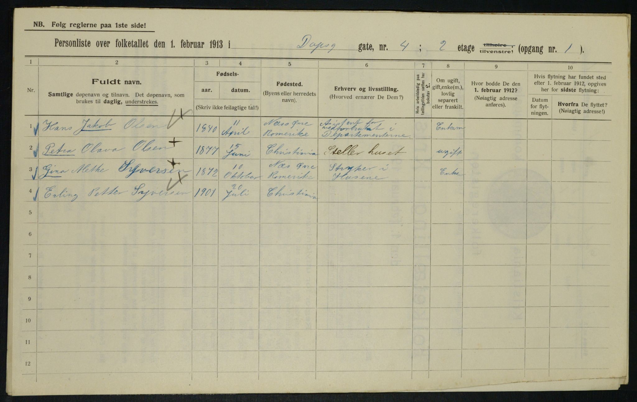 OBA, Kommunal folketelling 1.2.1913 for Kristiania, 1913, s. 15929