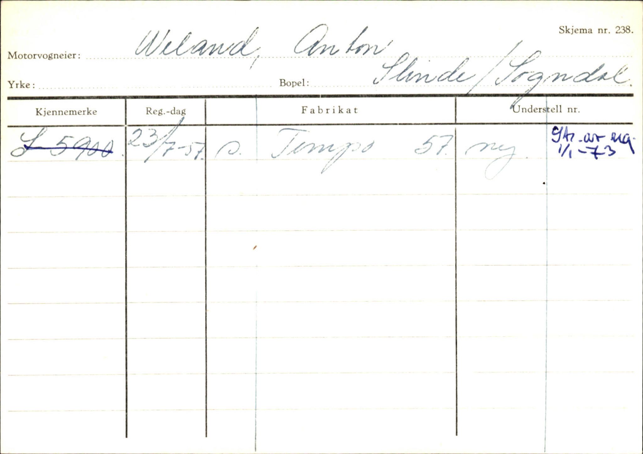 Statens vegvesen, Sogn og Fjordane vegkontor, SAB/A-5301/4/F/L0125: Eigarregister Sogndal V-Å. Aurland A-Å. Fjaler A-N, 1945-1975, s. 131