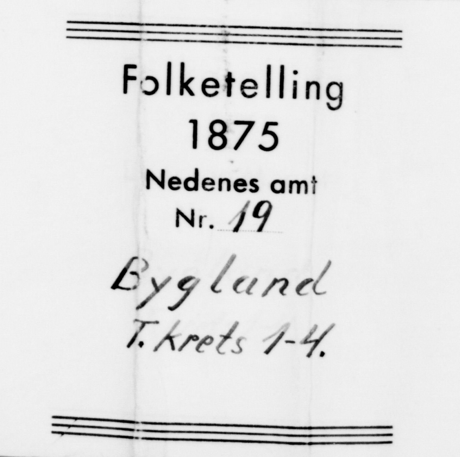 SAK, Folketelling 1875 for 0938P Bygland prestegjeld, 1875, s. 36