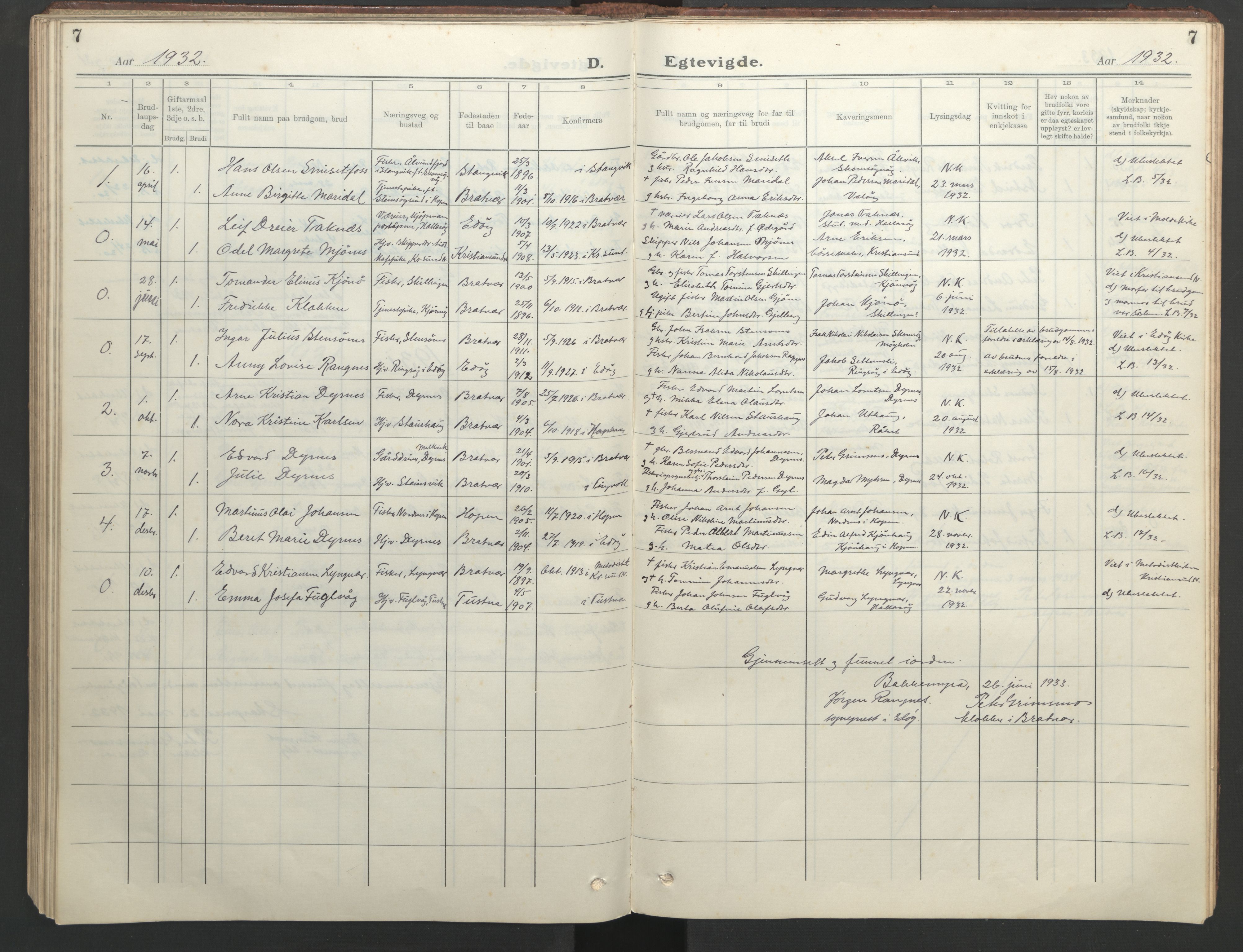 Ministerialprotokoller, klokkerbøker og fødselsregistre - Møre og Romsdal, SAT/A-1454/582/L0950: Klokkerbok nr. 582C02, 1926-1950, s. 7