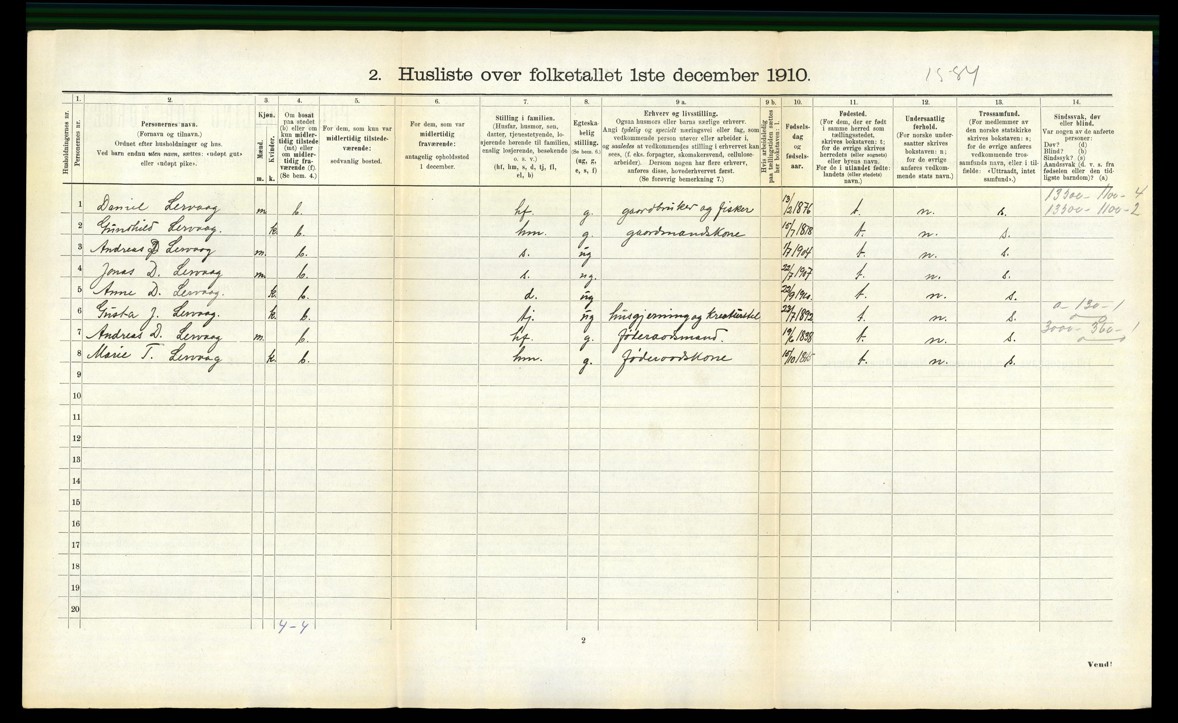 RA, Folketelling 1910 for 1572 Tustna herred, 1910, s. 91