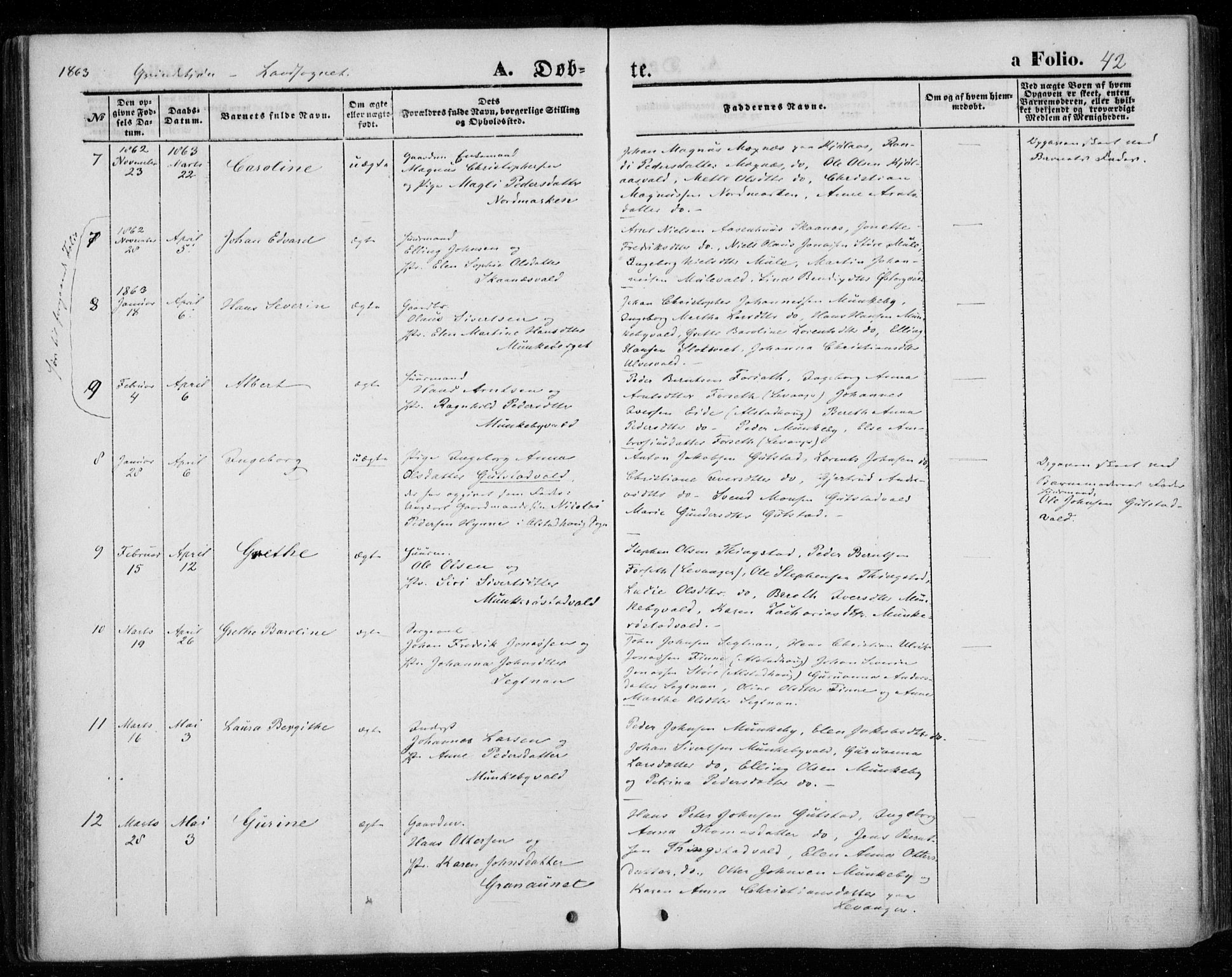 Ministerialprotokoller, klokkerbøker og fødselsregistre - Nord-Trøndelag, AV/SAT-A-1458/720/L0184: Ministerialbok nr. 720A02 /2, 1855-1863, s. 42