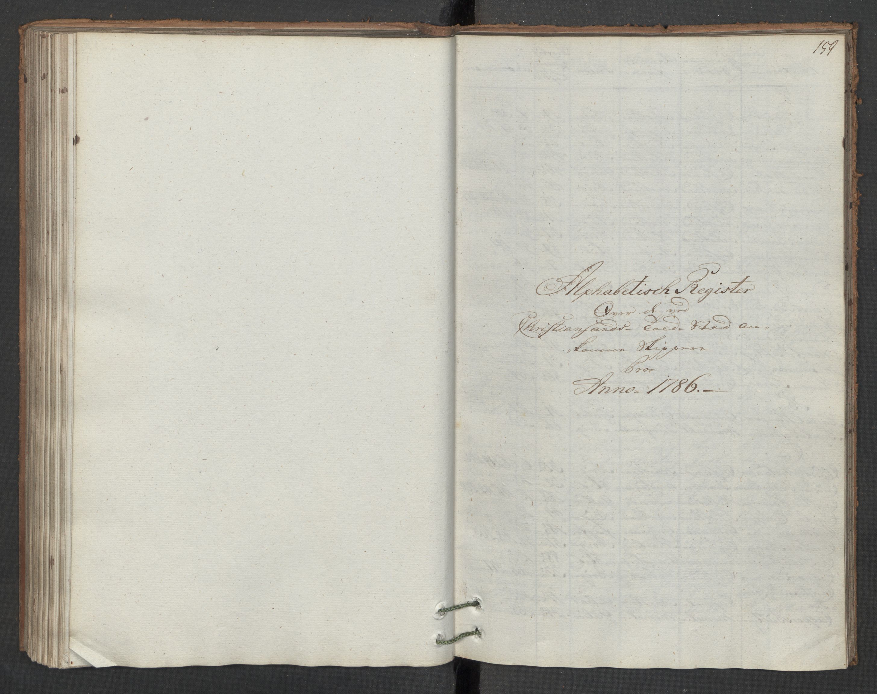Generaltollkammeret, tollregnskaper, AV/RA-EA-5490/R16/L0103/0001: Tollregnskaper Kristiansand / Inngående hovedtollbok, 1786, s. 158b-159a