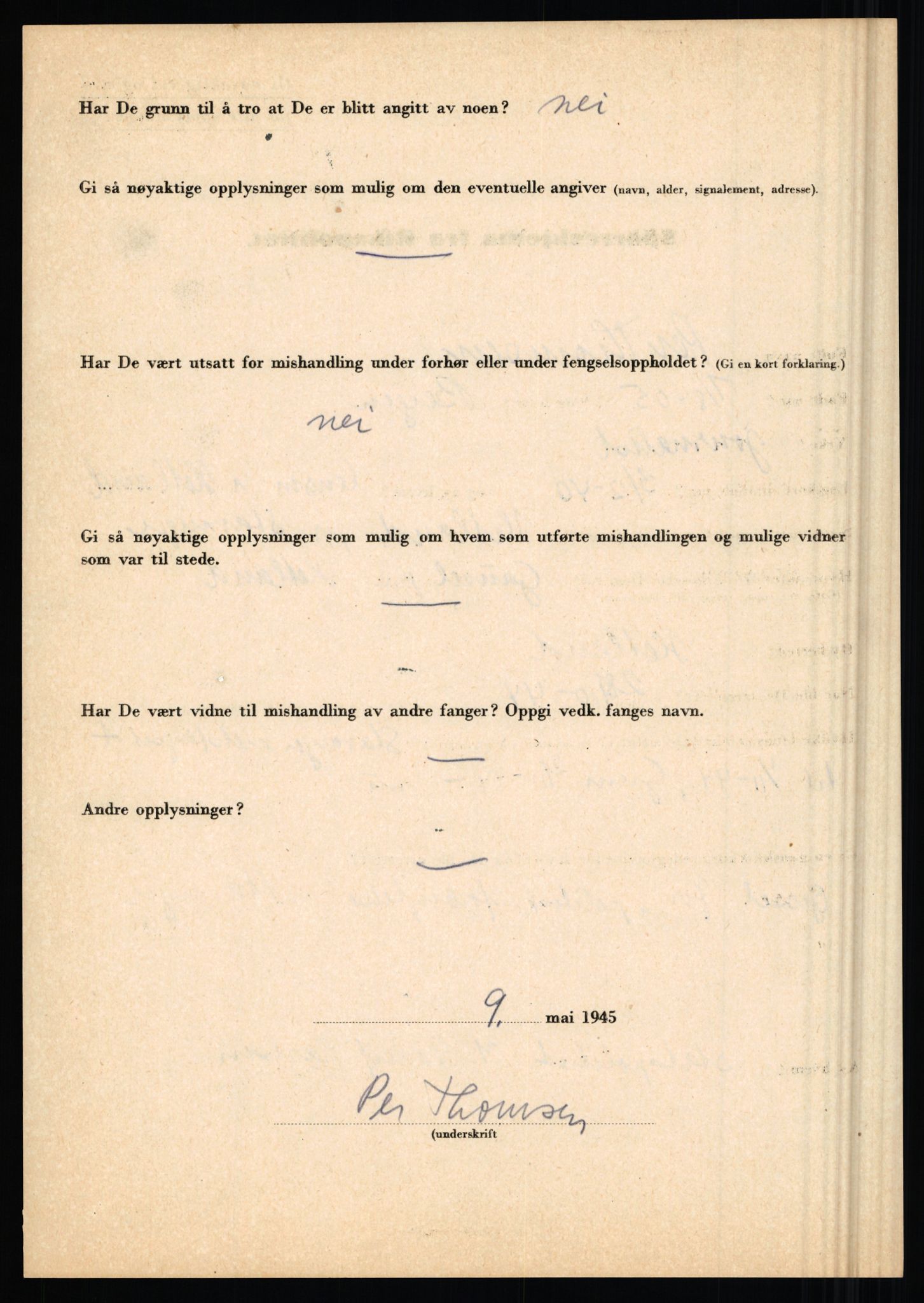 Rikspolitisjefen, AV/RA-S-1560/L/L0017: Tidemann, Hermann G. - Veum, Tjostolv, 1940-1945, s. 160