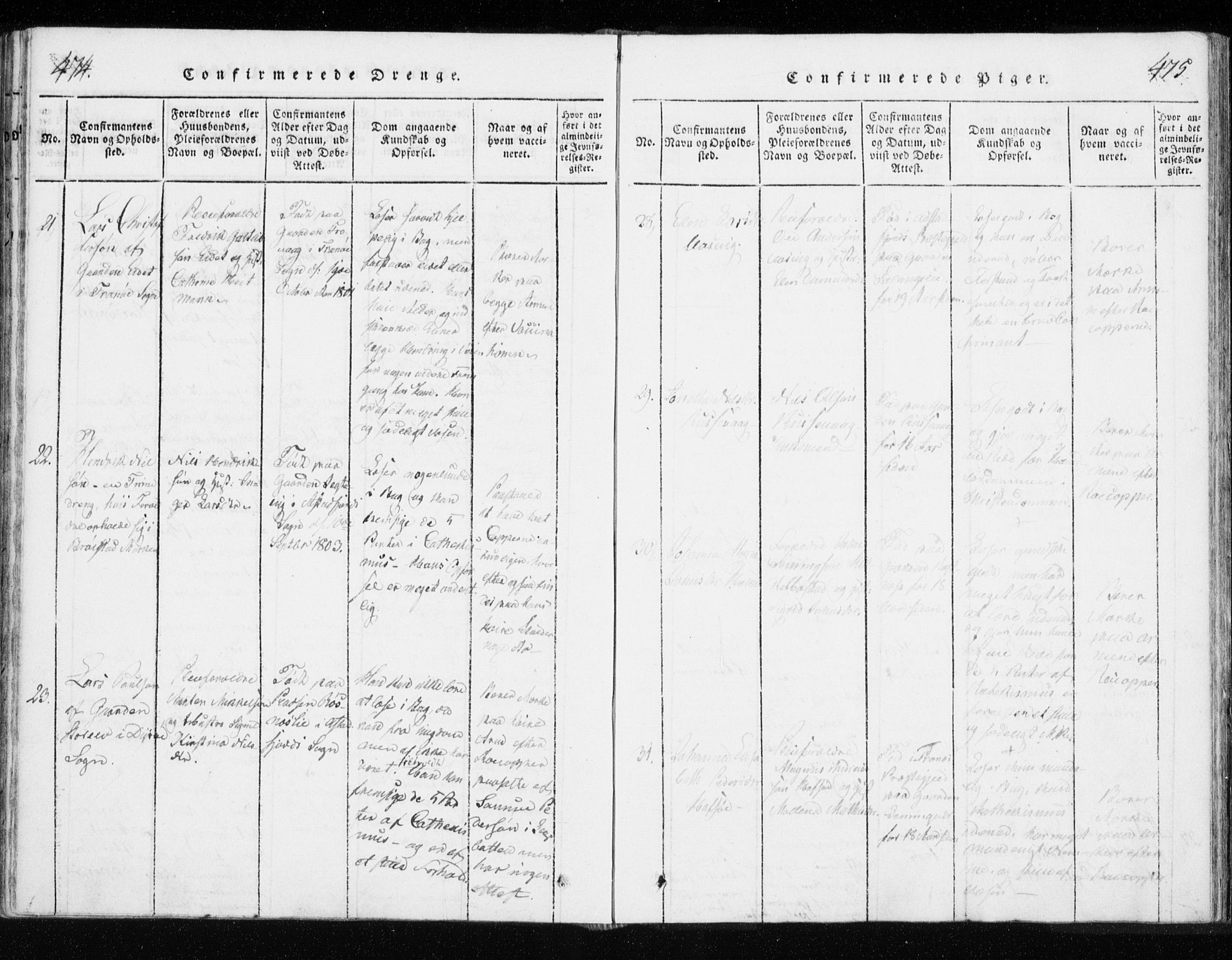 Tranøy sokneprestkontor, AV/SATØ-S-1313/I/Ia/Iaa/L0004kirke: Ministerialbok nr. 4, 1820-1829, s. 474-475