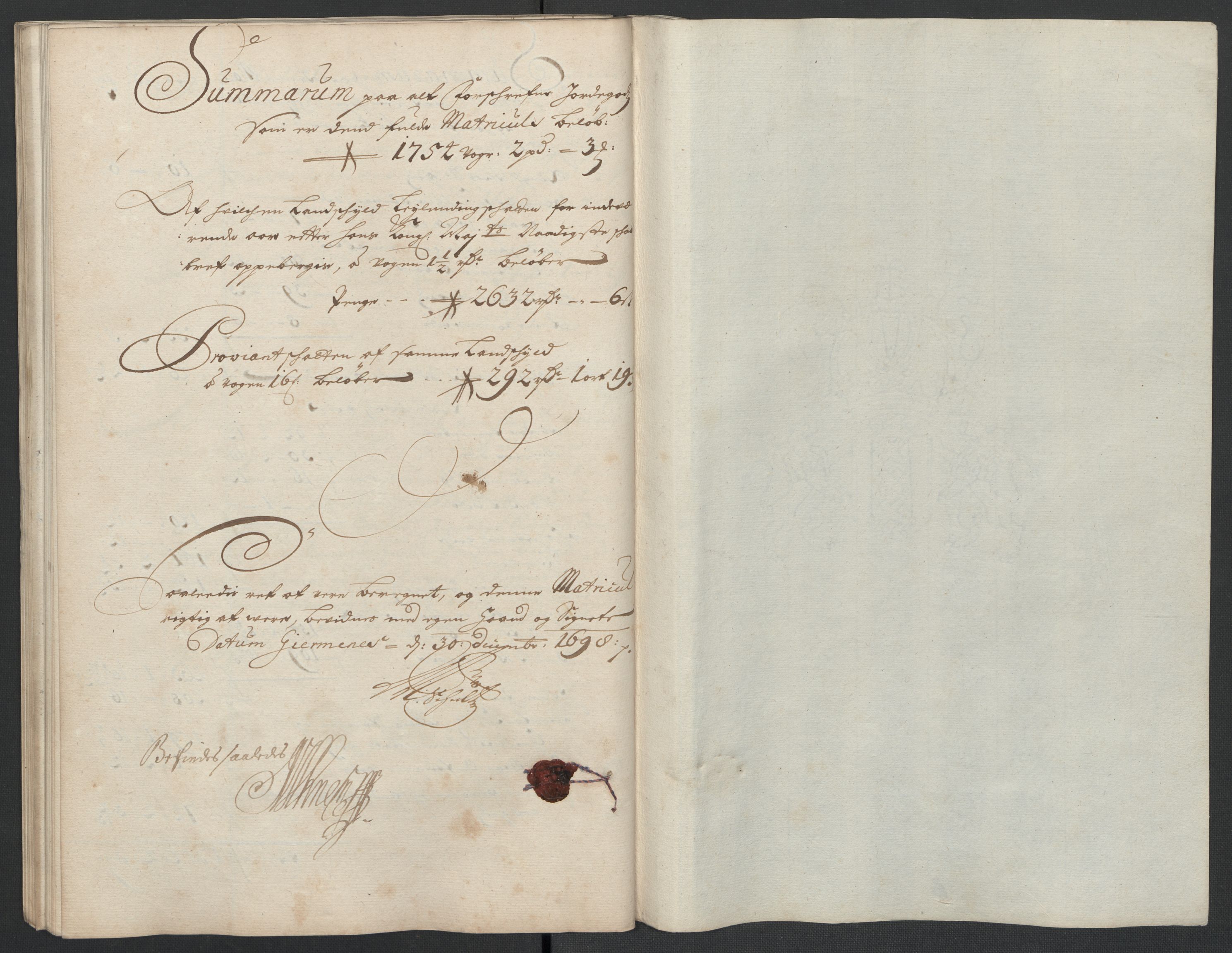 Rentekammeret inntil 1814, Reviderte regnskaper, Fogderegnskap, RA/EA-4092/R55/L3653: Fogderegnskap Romsdal, 1697-1698, s. 299
