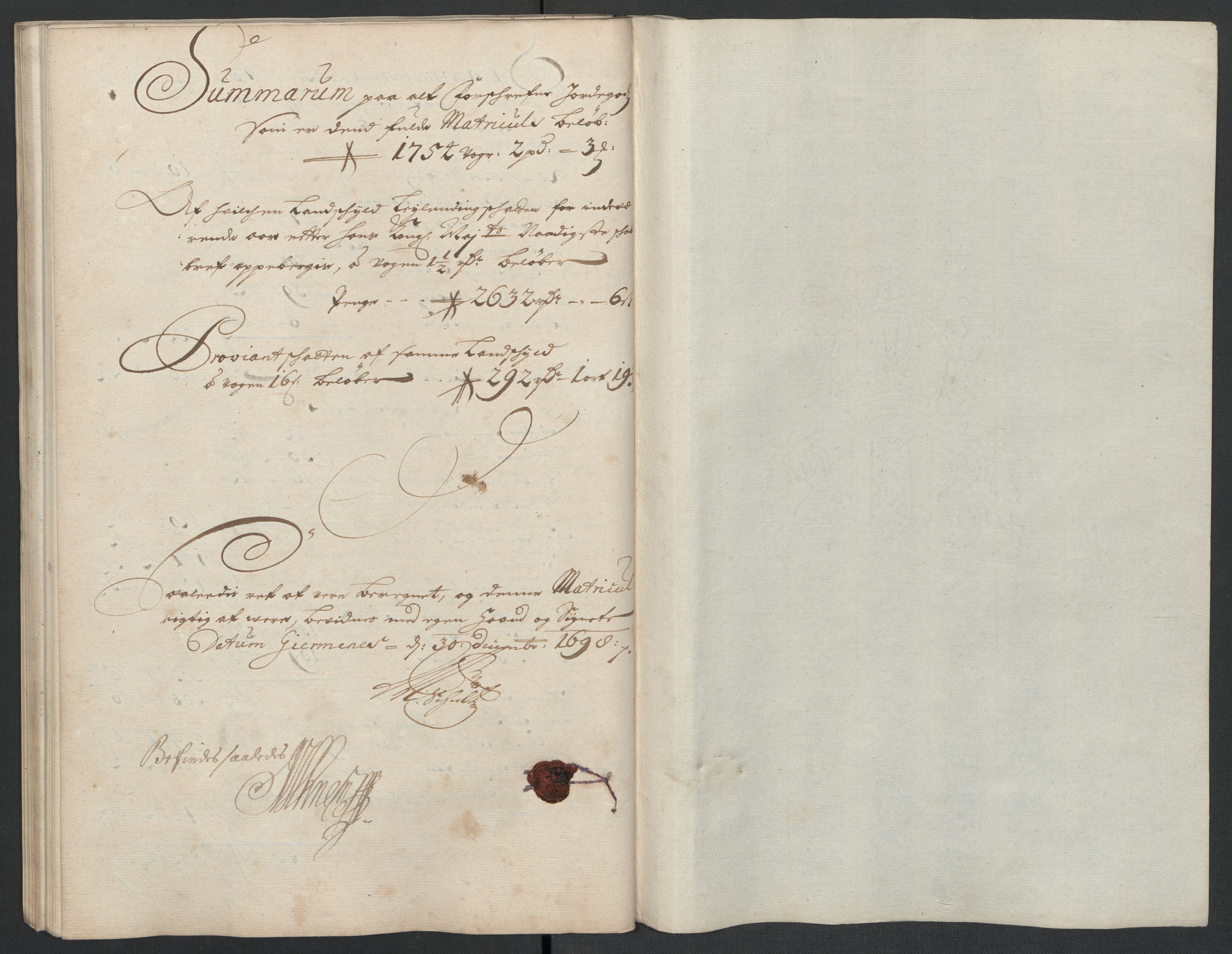 Rentekammeret inntil 1814, Reviderte regnskaper, Fogderegnskap, AV/RA-EA-4092/R55/L3653: Fogderegnskap Romsdal, 1697-1698, s. 299