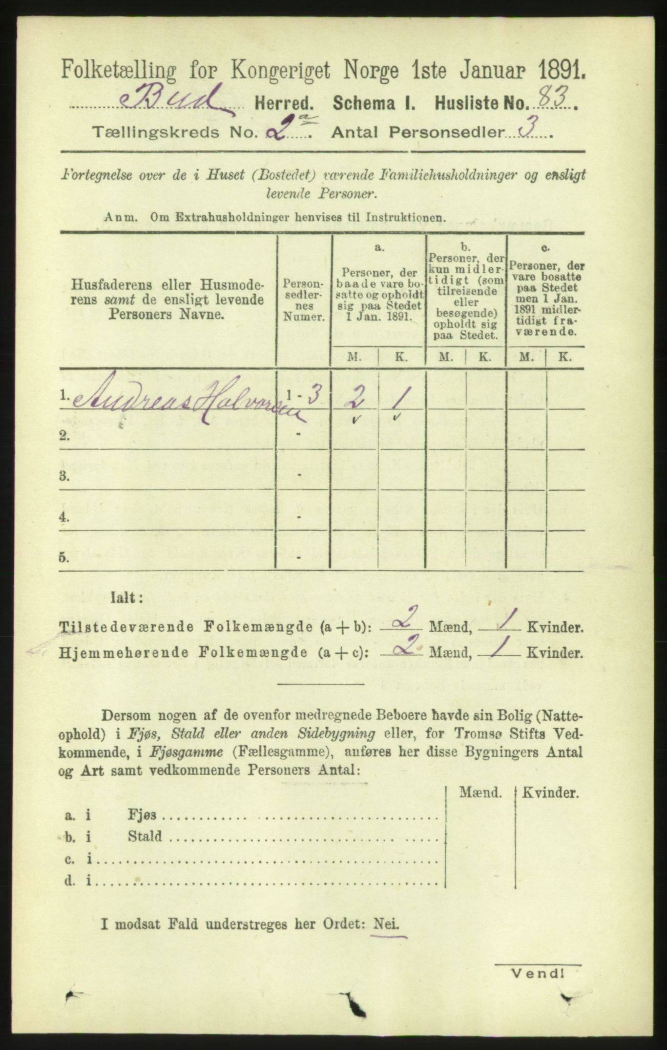 RA, Folketelling 1891 for 1549 Bud herred, 1891, s. 732