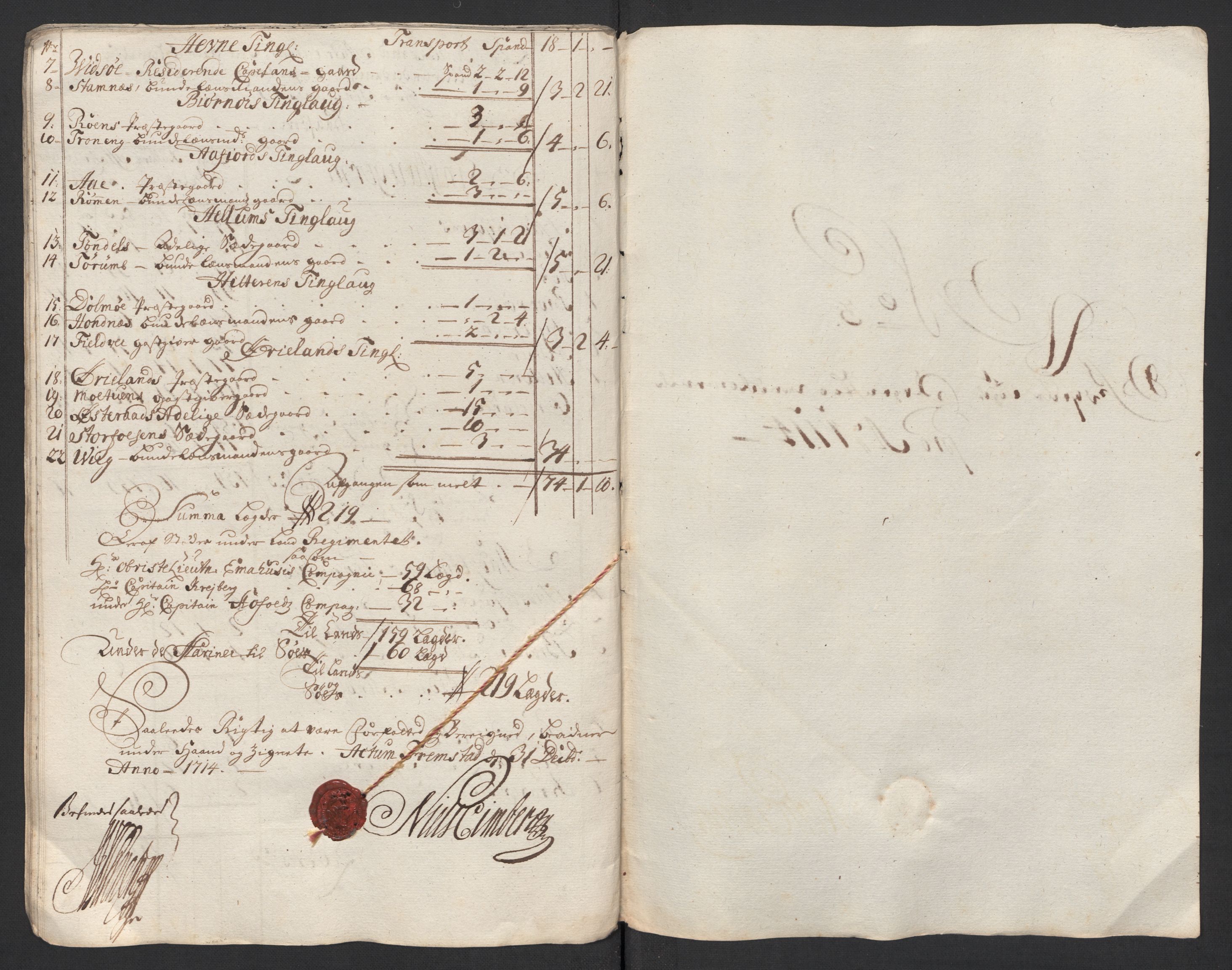 Rentekammeret inntil 1814, Reviderte regnskaper, Fogderegnskap, RA/EA-4092/R57/L3862: Fogderegnskap Fosen, 1714, s. 81