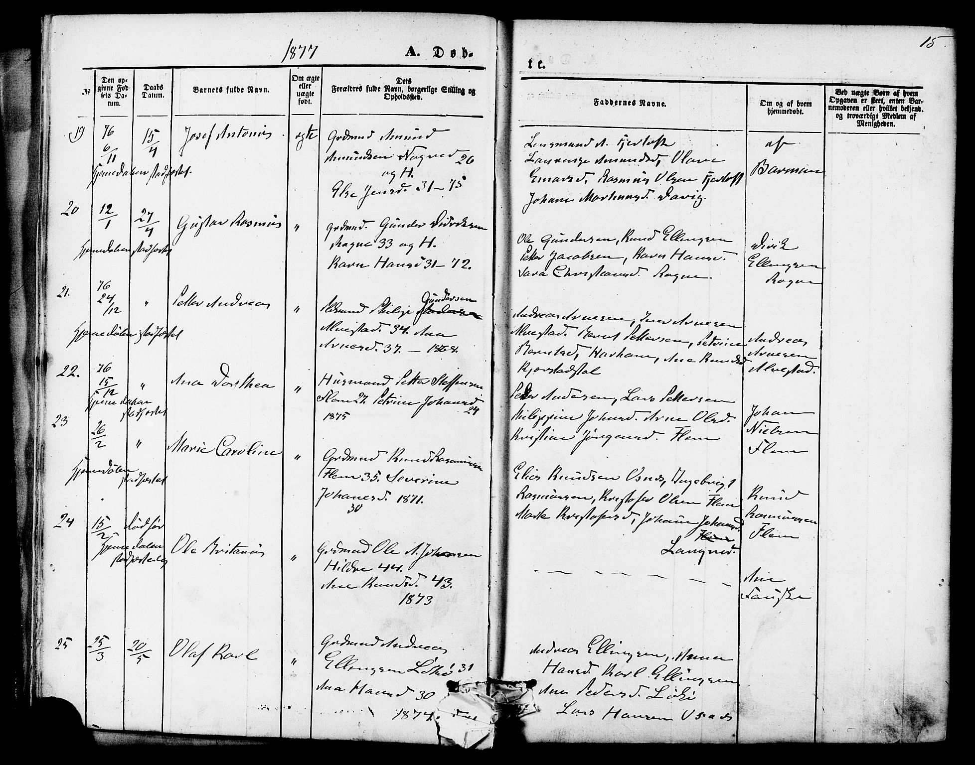 Ministerialprotokoller, klokkerbøker og fødselsregistre - Møre og Romsdal, AV/SAT-A-1454/536/L0500: Ministerialbok nr. 536A09, 1876-1889, s. 15