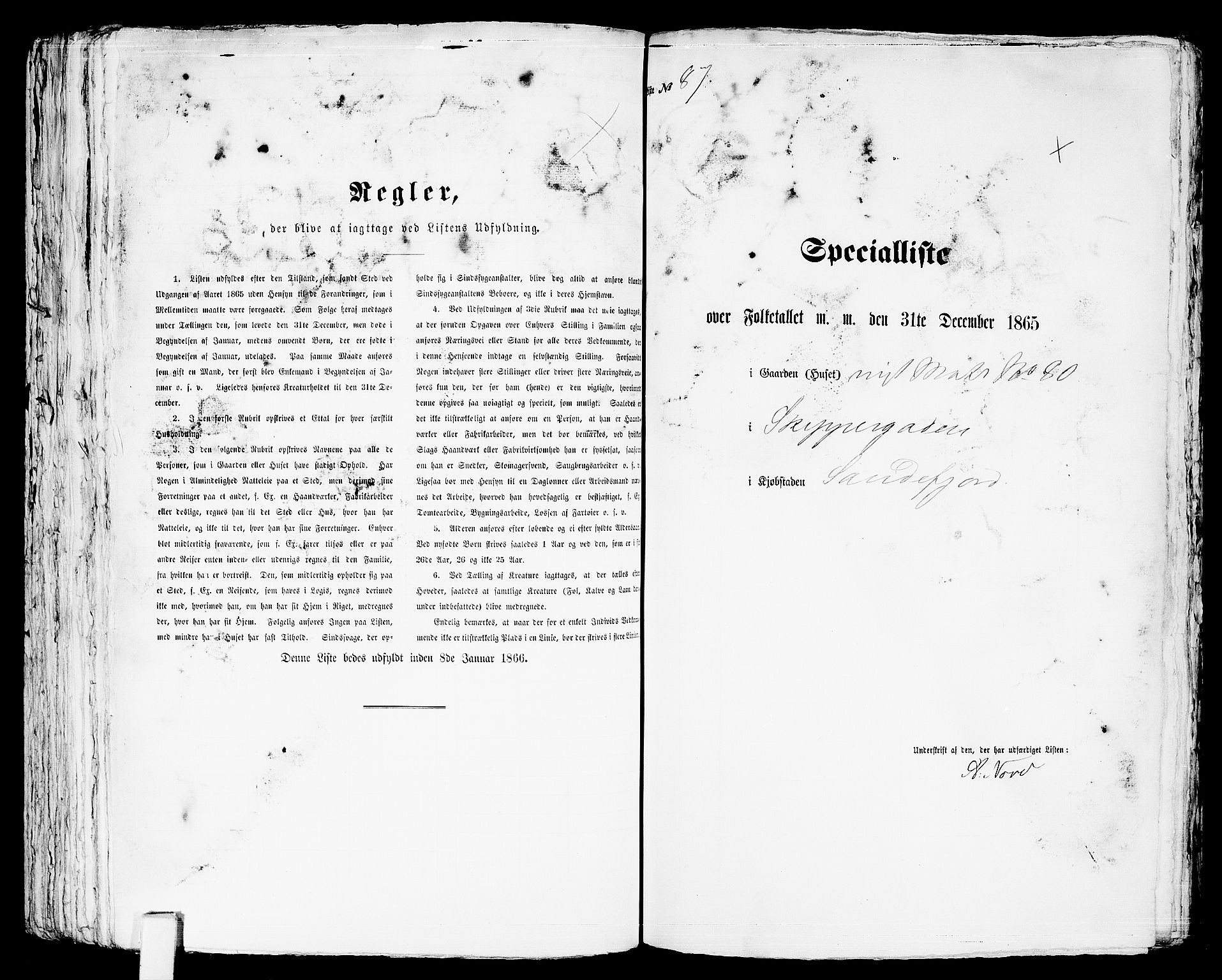 RA, Folketelling 1865 for 0706B Sandeherred prestegjeld, Sandefjord kjøpstad, 1865, s. 181
