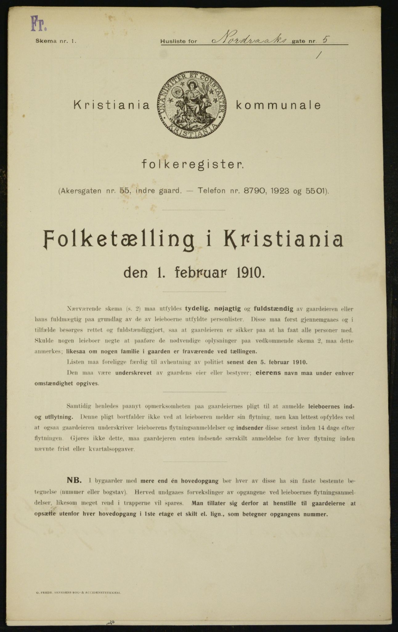 OBA, Kommunal folketelling 1.2.1910 for Kristiania, 1910, s. 71285