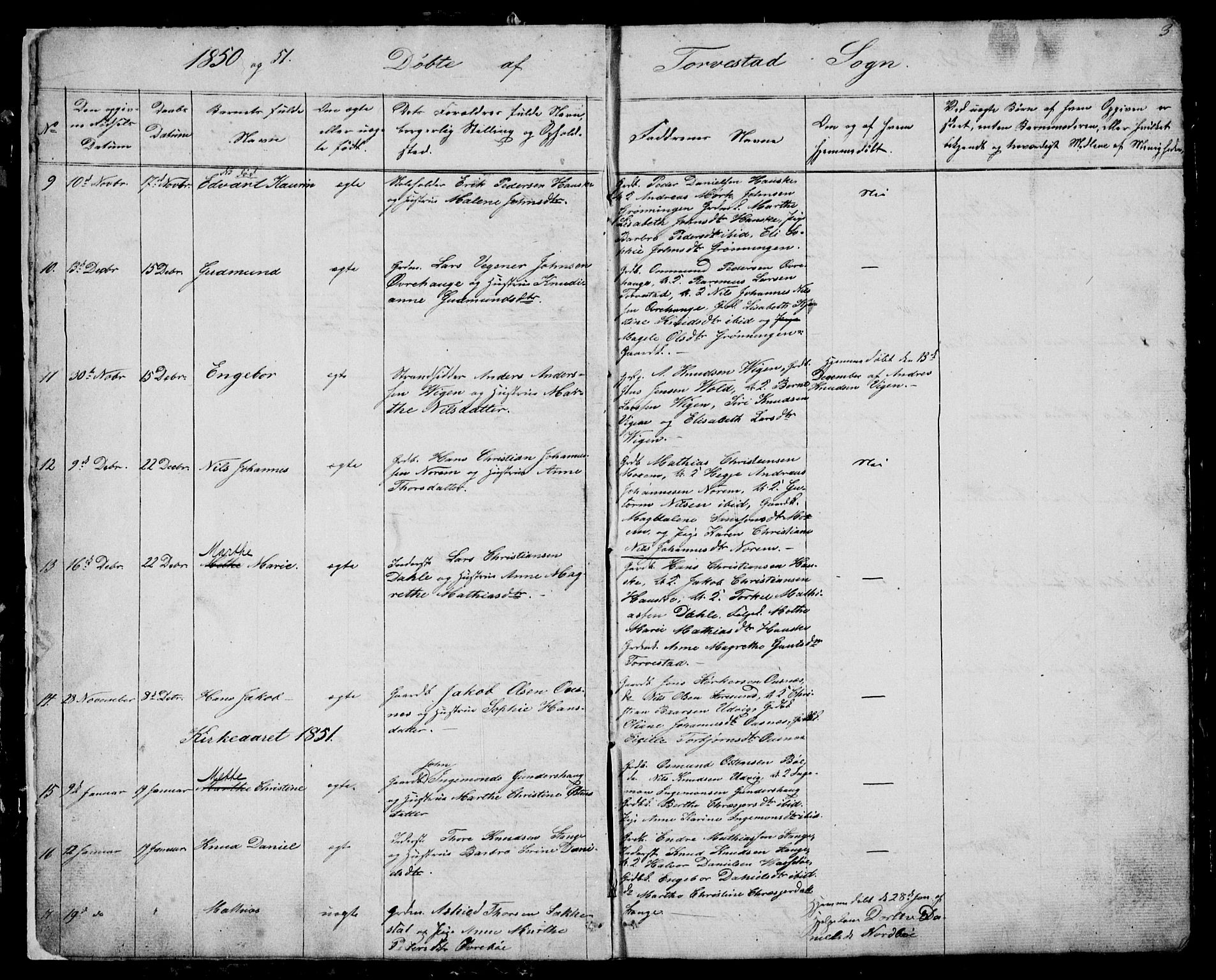 Torvastad sokneprestkontor, SAST/A -101857/H/Ha/Hab/L0003: Klokkerbok nr. B 3, 1850-1900, s. 3