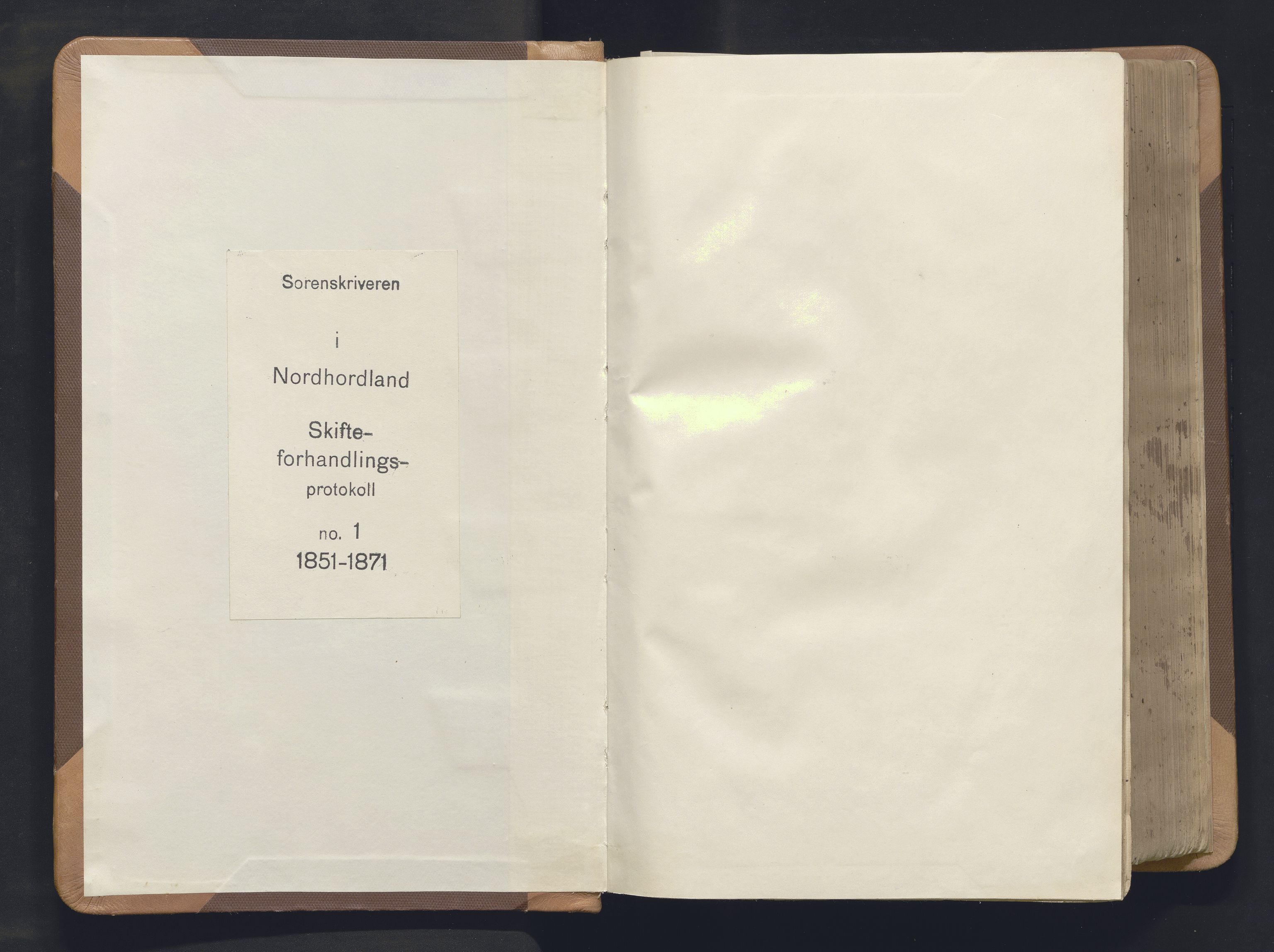 Nordhordland sorenskrivar, AV/SAB-A-2901/1/H/Hc/L0001: Skifteforhandlingsprotokollar, 1851-1871