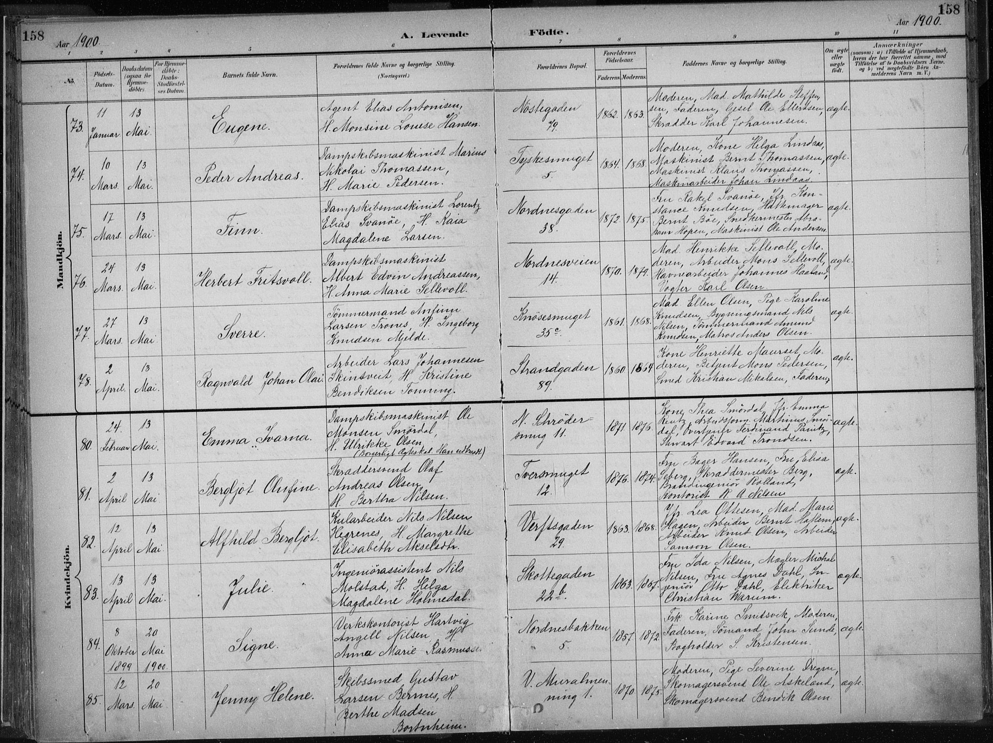 Nykirken Sokneprestembete, AV/SAB-A-77101/H/Haa/L0018: Ministerialbok nr. B 6, 1895-1903, s. 158