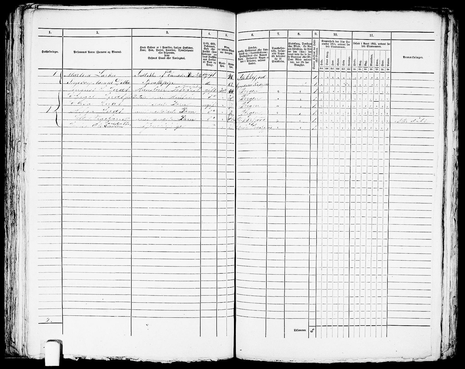 RA, Folketelling 1865 for 1004B Flekkefjord prestegjeld, Flekkefjord kjøpstad, 1865, s. 213