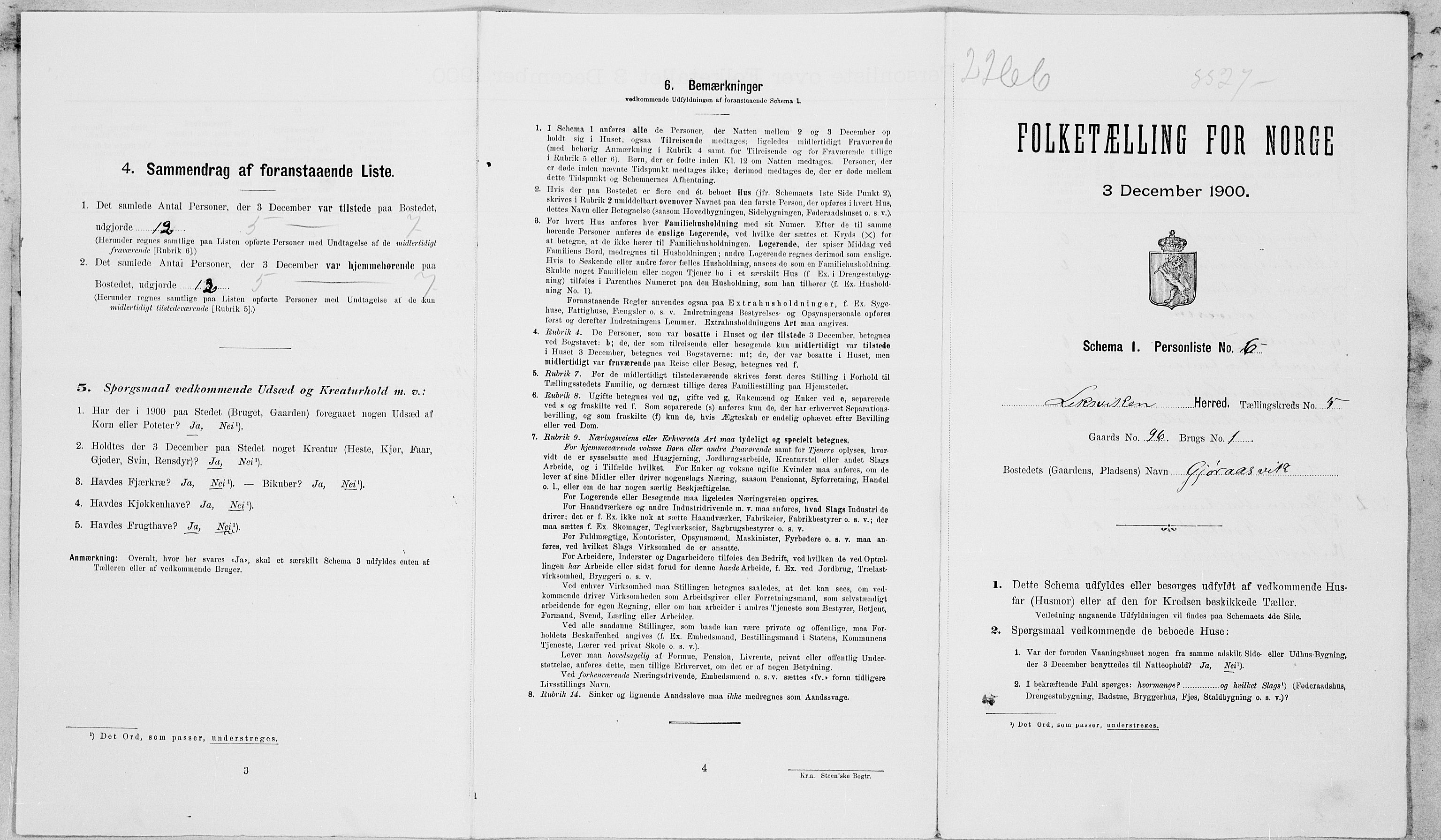 SAT, Folketelling 1900 for 1718 Leksvik herred, 1900, s. 58