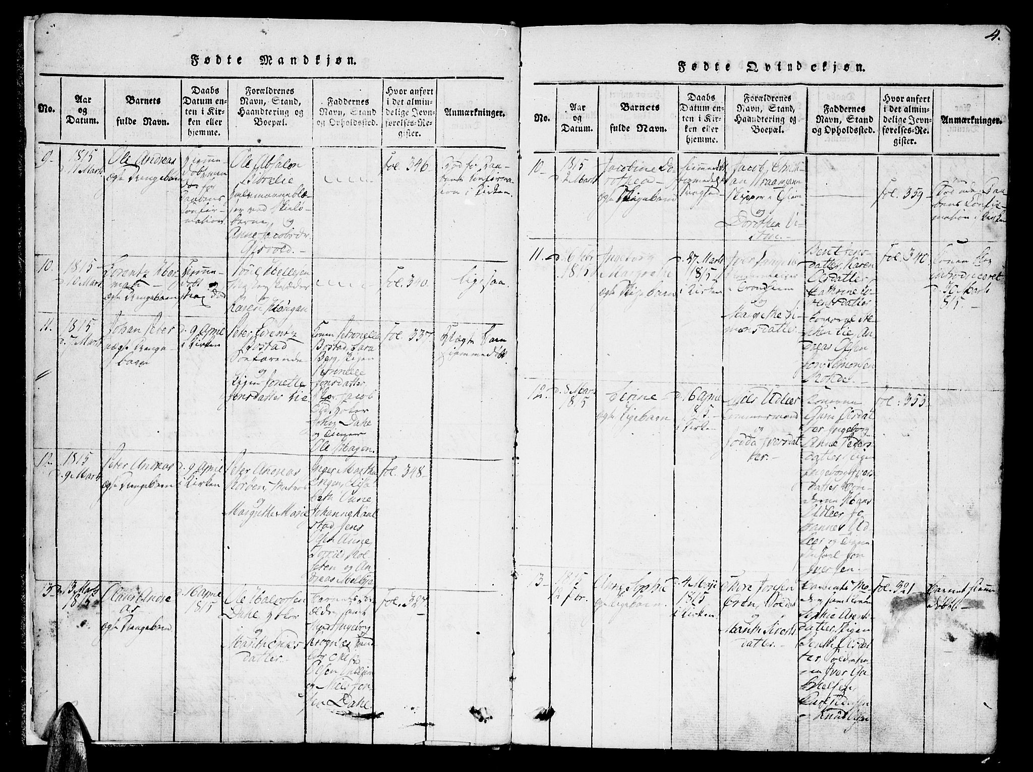 Ministerialprotokoller, klokkerbøker og fødselsregistre - Sør-Trøndelag, SAT/A-1456/602/L0135: Klokkerbok nr. 602C03, 1815-1832, s. 4
