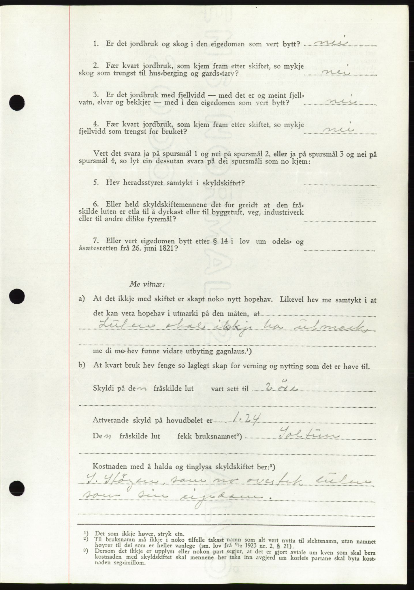 Søre Sunnmøre sorenskriveri, AV/SAT-A-4122/1/2/2C/L0077: Pantebok nr. 3A, 1945-1946, Dagboknr: 609/1945