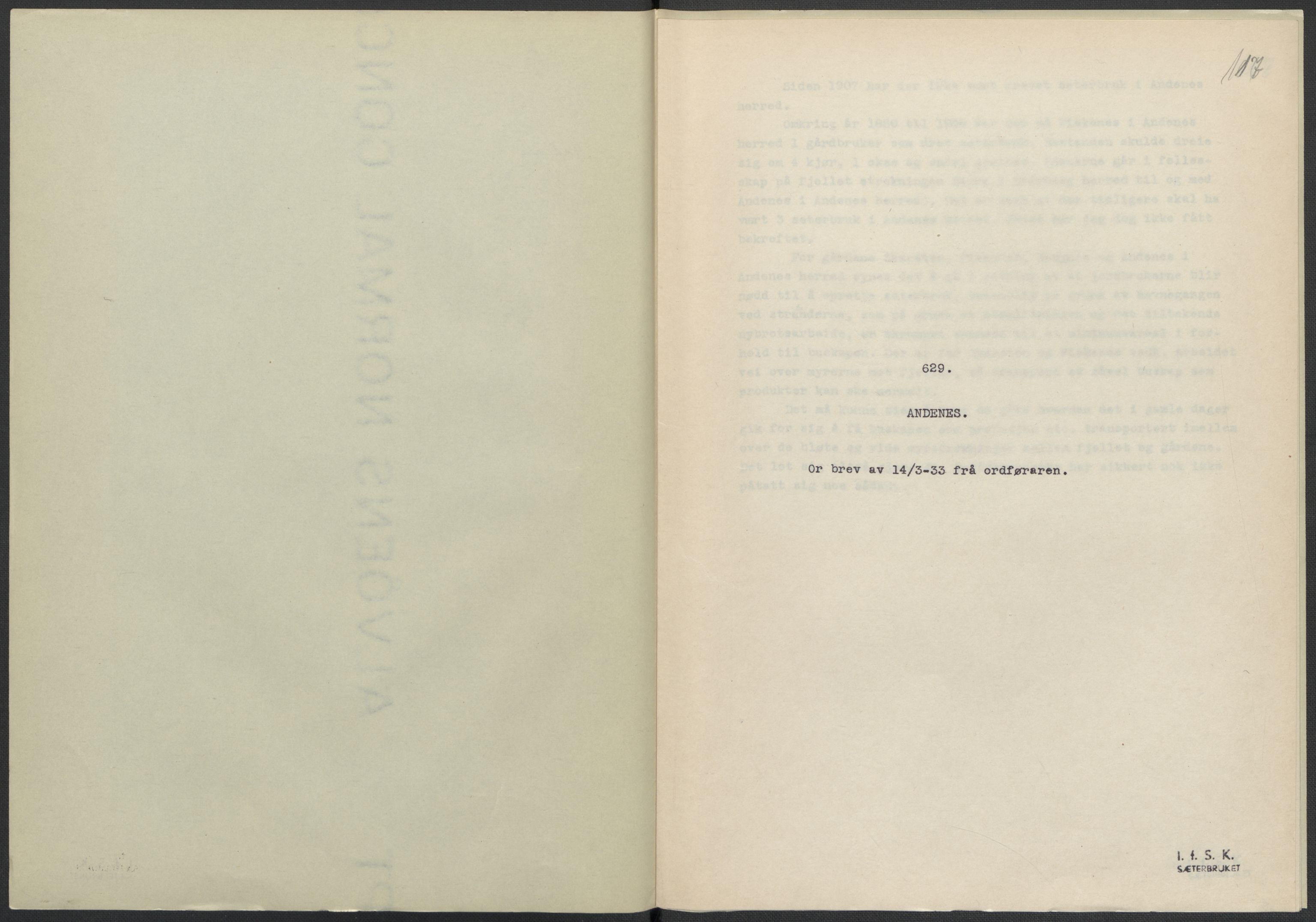 Instituttet for sammenlignende kulturforskning, RA/PA-0424/F/Fc/L0016/0003: Eske B16: / Nordland (perm XLVIII), 1932-1937, s. 117