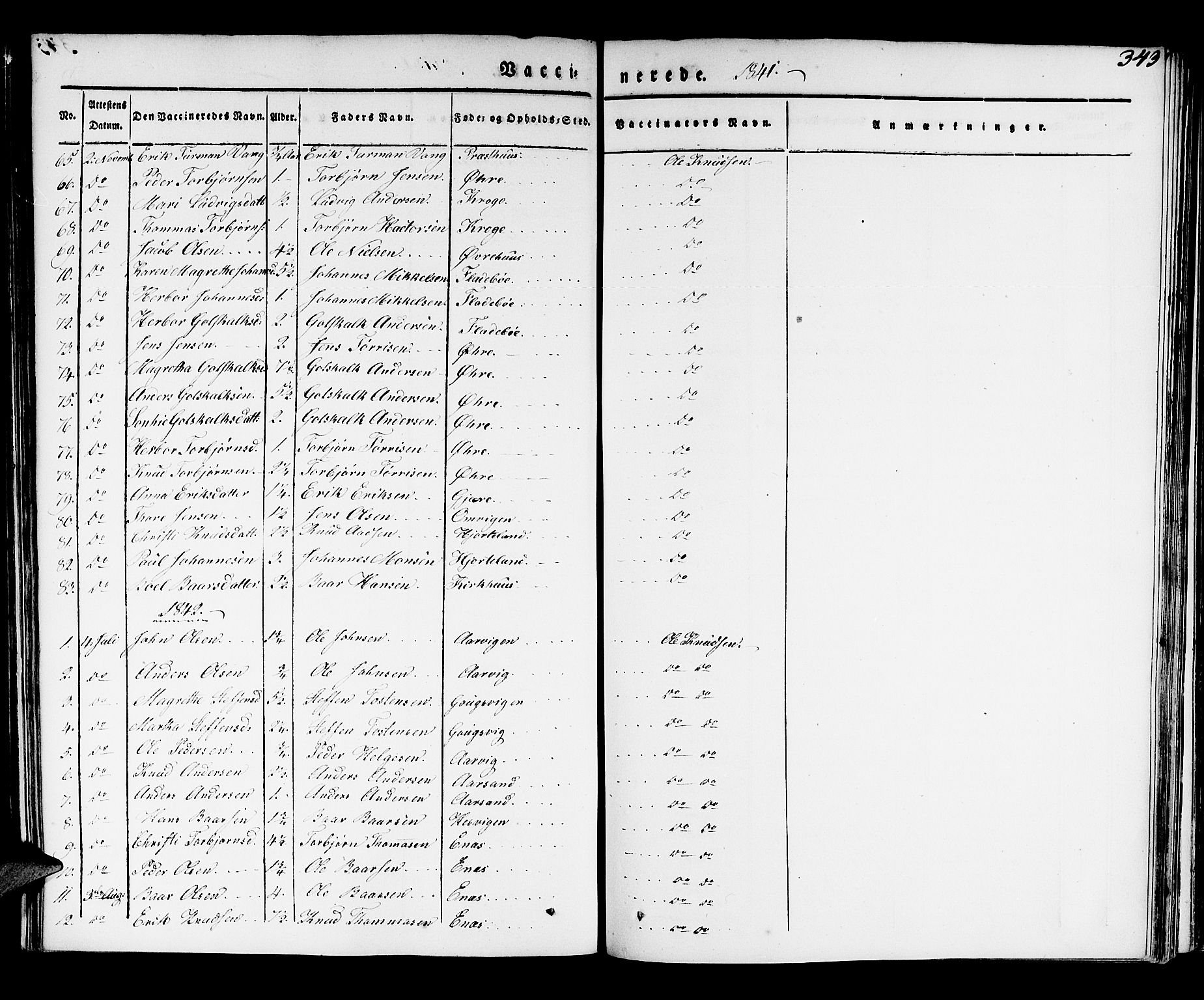 Kvinnherad sokneprestembete, AV/SAB-A-76401/H/Haa: Ministerialbok nr. A 6, 1835-1843, s. 343