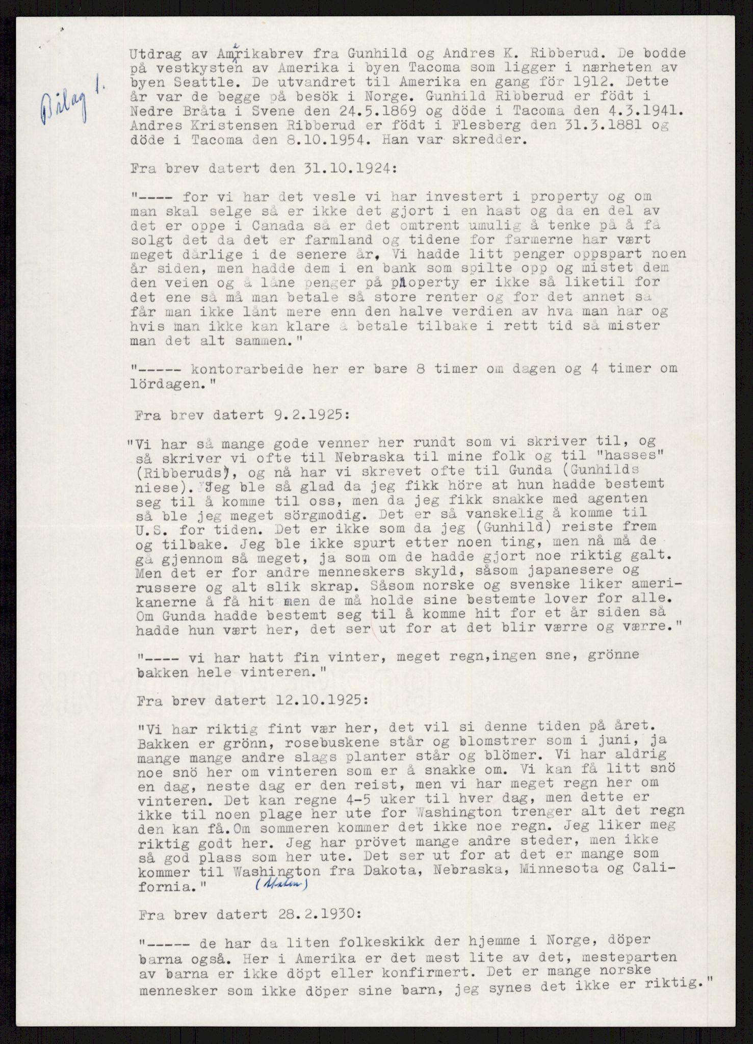 Samlinger til kildeutgivelse, Amerikabrevene, AV/RA-EA-4057/F/L0017: Innlån fra Buskerud: Bratås, 1838-1914, s. 31