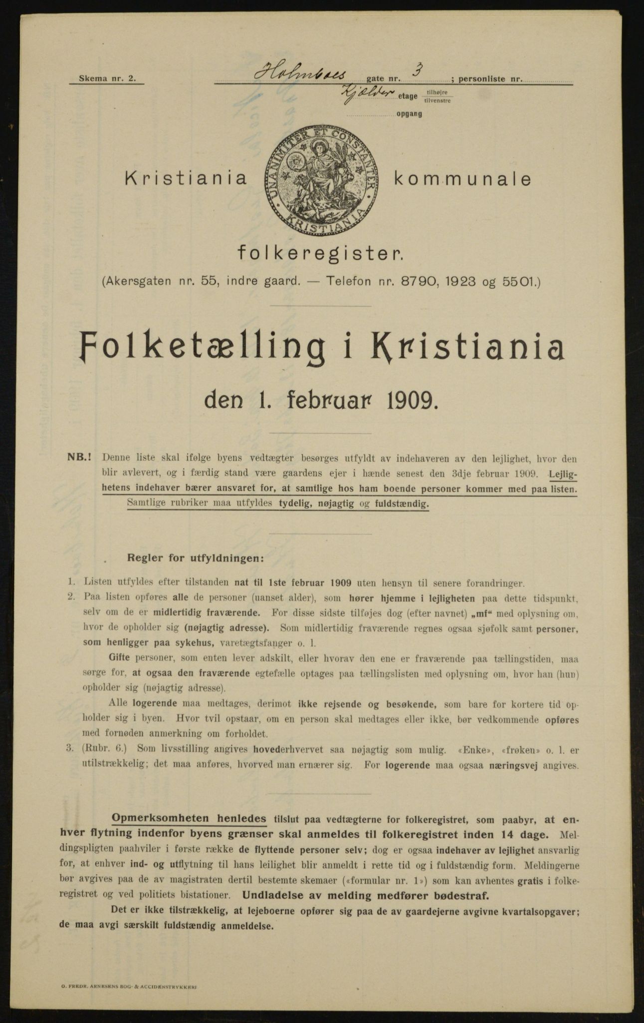 OBA, Kommunal folketelling 1.2.1909 for Kristiania kjøpstad, 1909, s. 36974