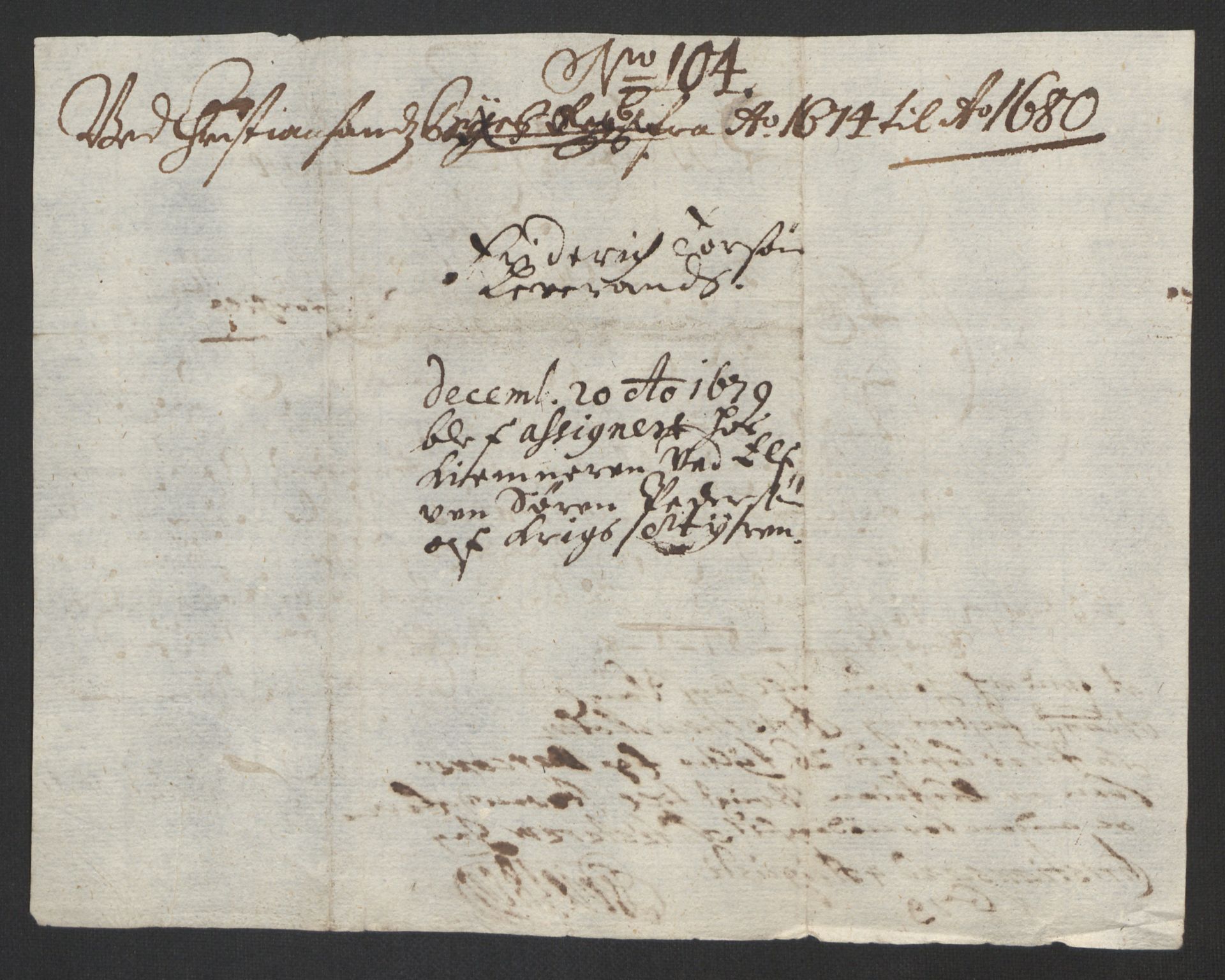 Rentekammeret inntil 1814, Reviderte regnskaper, Byregnskaper, AV/RA-EA-4066/R/Rm/L0258: [M1] Kontribusjonsregnskap, 1664-1700, s. 404