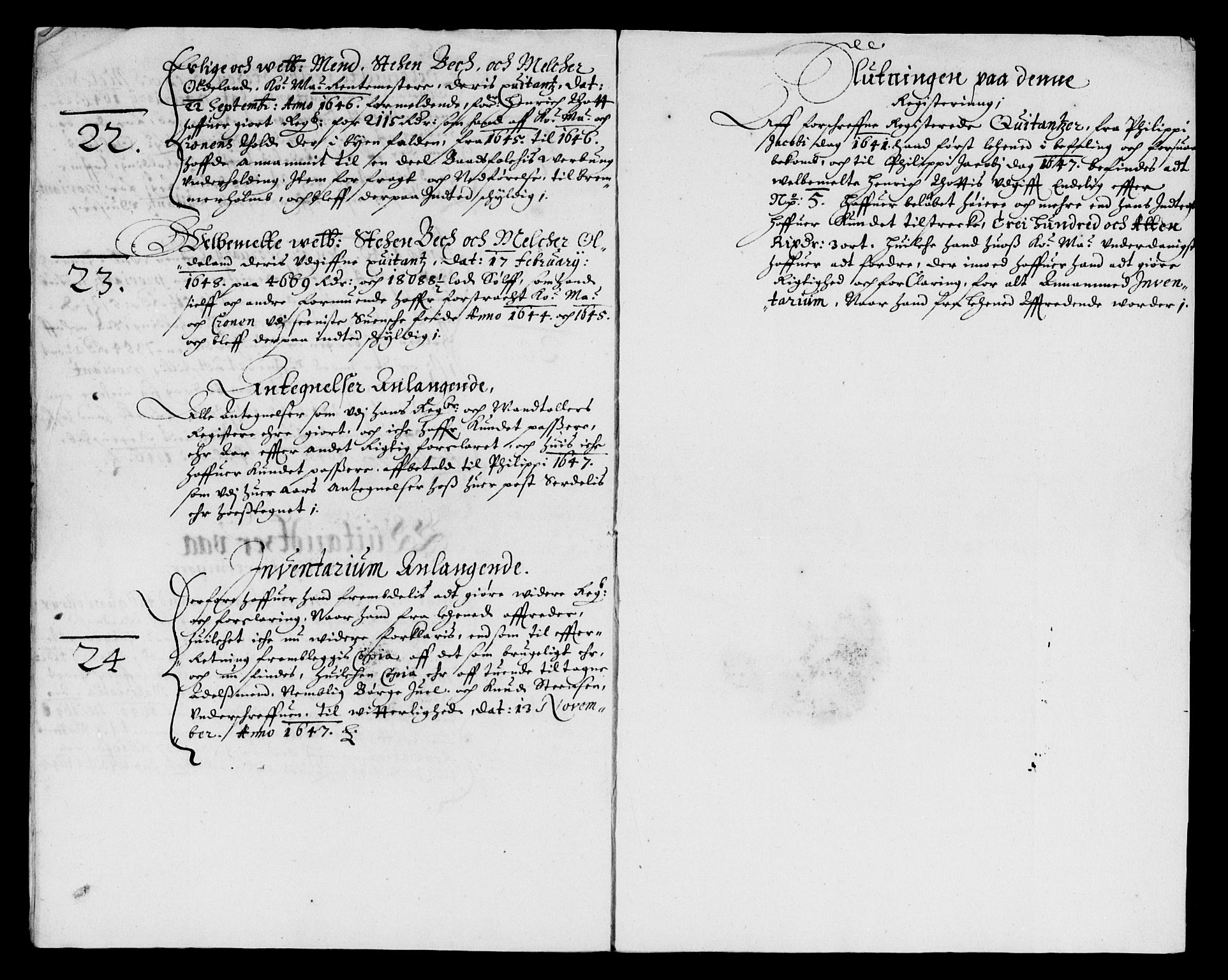 Rentekammeret inntil 1814, Reviderte regnskaper, Lensregnskaper, AV/RA-EA-5023/R/Rb/Rbt/L0108: Bergenhus len, 1641-1648