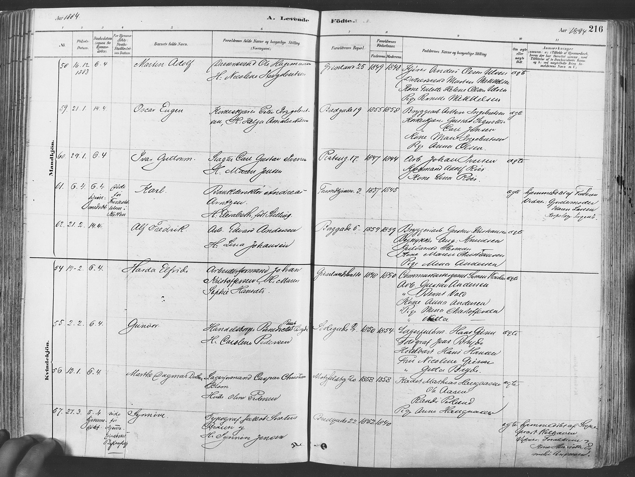 Grønland prestekontor Kirkebøker, SAO/A-10848/F/Fa/L0007: Ministerialbok nr. 7, 1878-1888, s. 216
