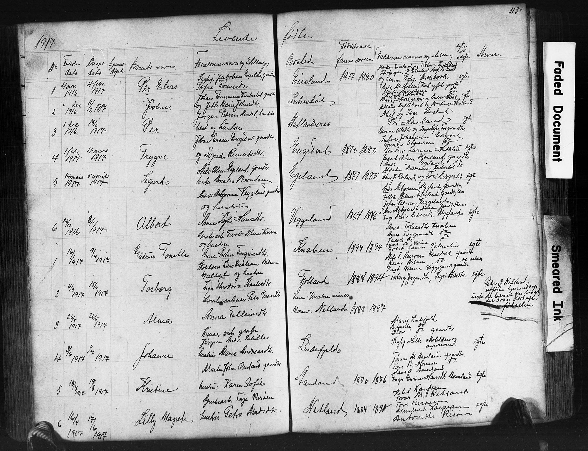 Fjotland sokneprestkontor, AV/SAK-1111-0010/F/Fb/L0003: Klokkerbok nr. B 3, 1872-1924, s. 118