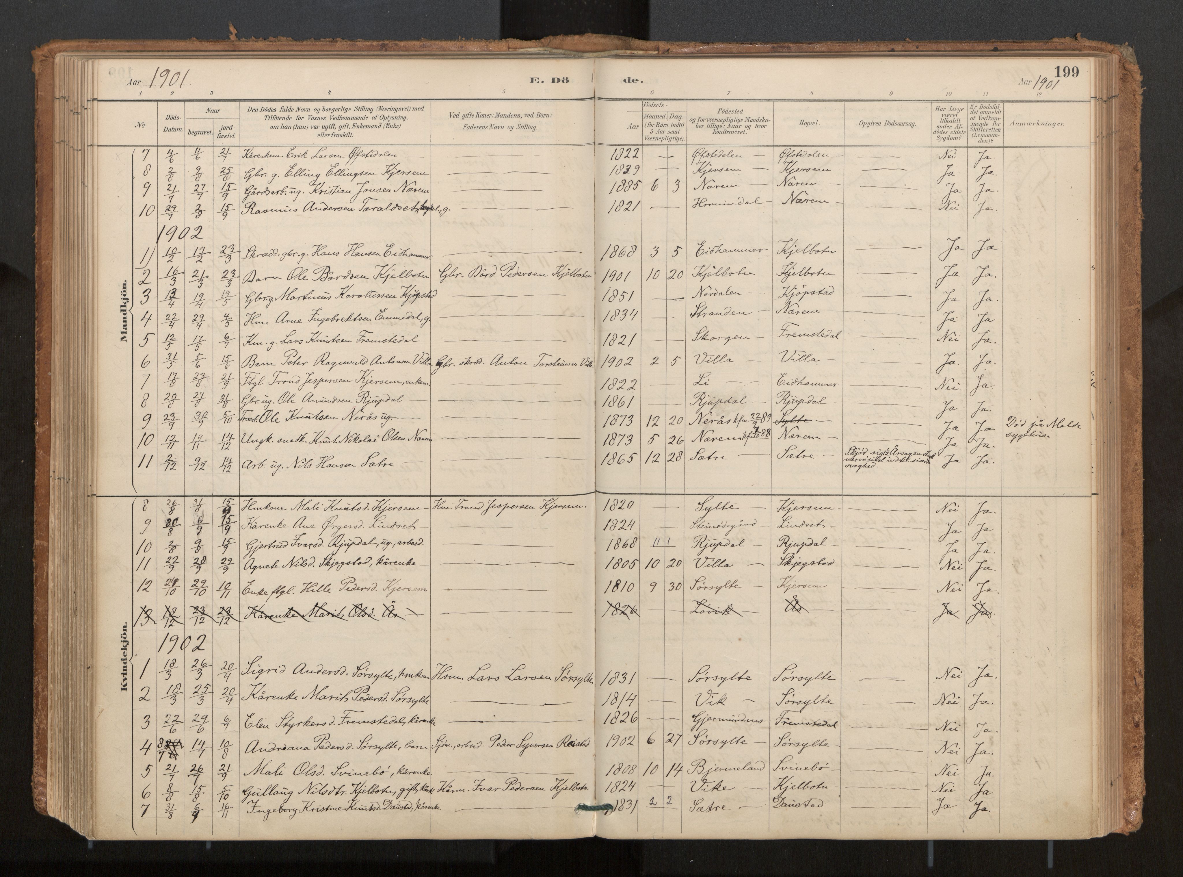 Ministerialprotokoller, klokkerbøker og fødselsregistre - Møre og Romsdal, AV/SAT-A-1454/541/L0545a: Ministerialbok nr. 541A03, 1887-1912, s. 199