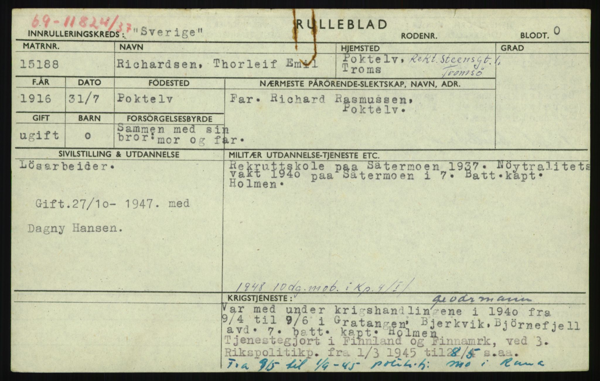 Forsvaret, Troms infanteriregiment nr. 16, AV/RA-RAFA-3146/P/Pa/L0021: Rulleblad for regimentets menige mannskaper, årsklasse 1937, 1937, s. 1071