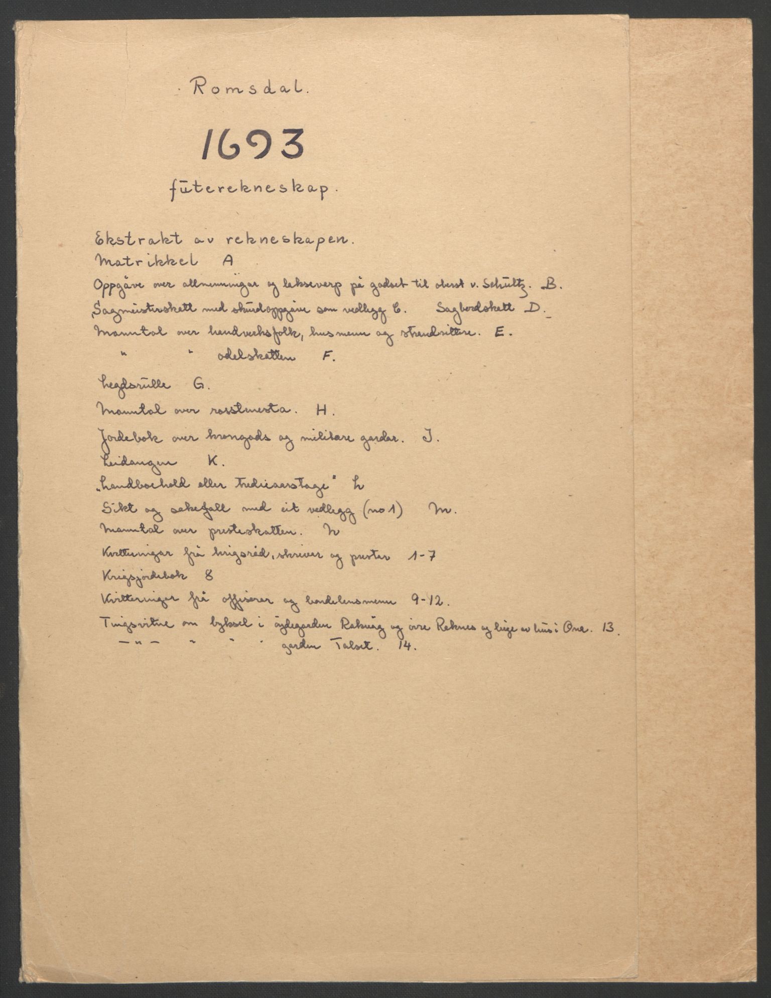 Rentekammeret inntil 1814, Reviderte regnskaper, Fogderegnskap, AV/RA-EA-4092/R55/L3651: Fogderegnskap Romsdal, 1693-1694, s. 2