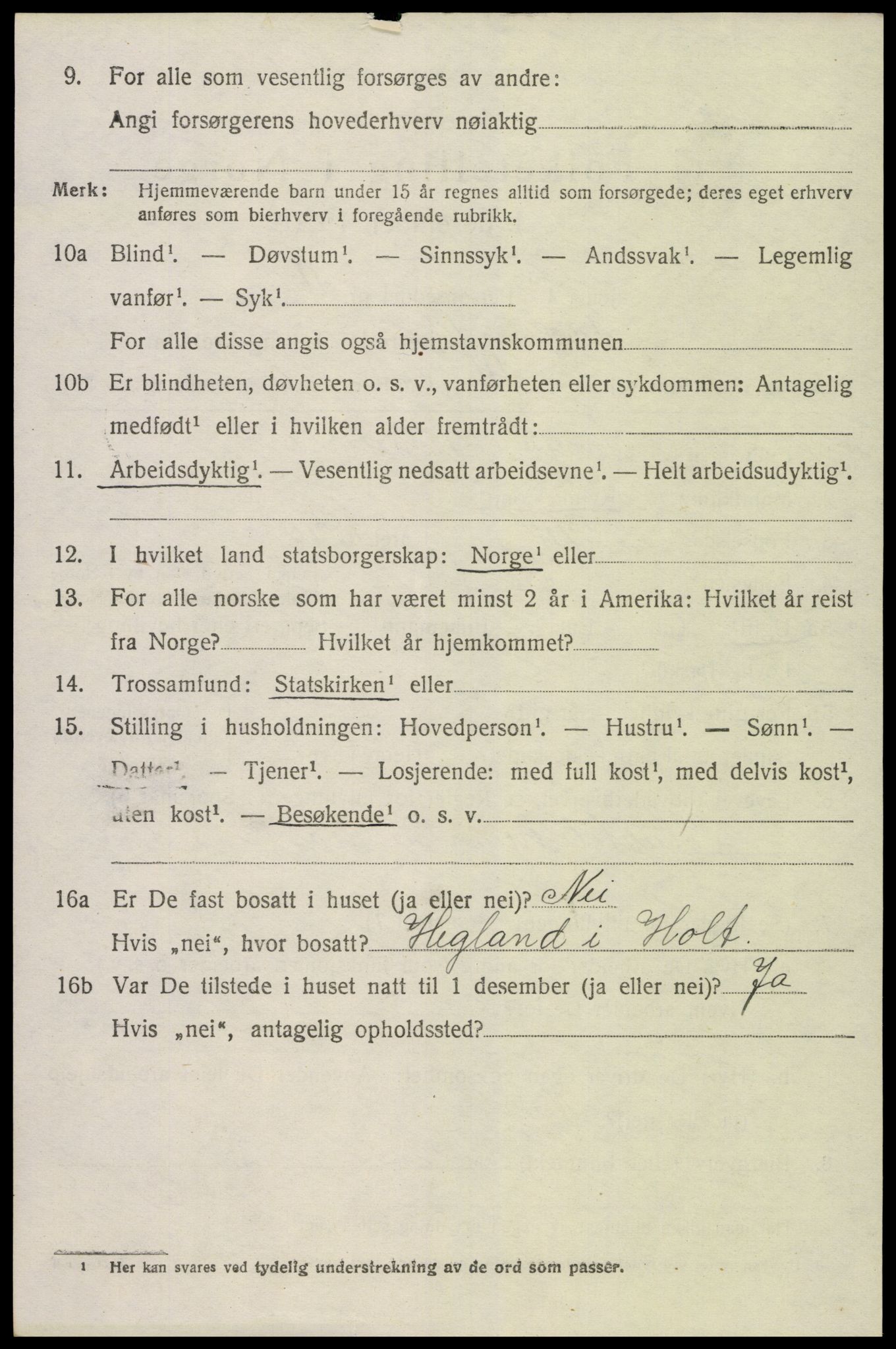 SAK, Folketelling 1920 for 0919 Froland herred, 1920, s. 3534