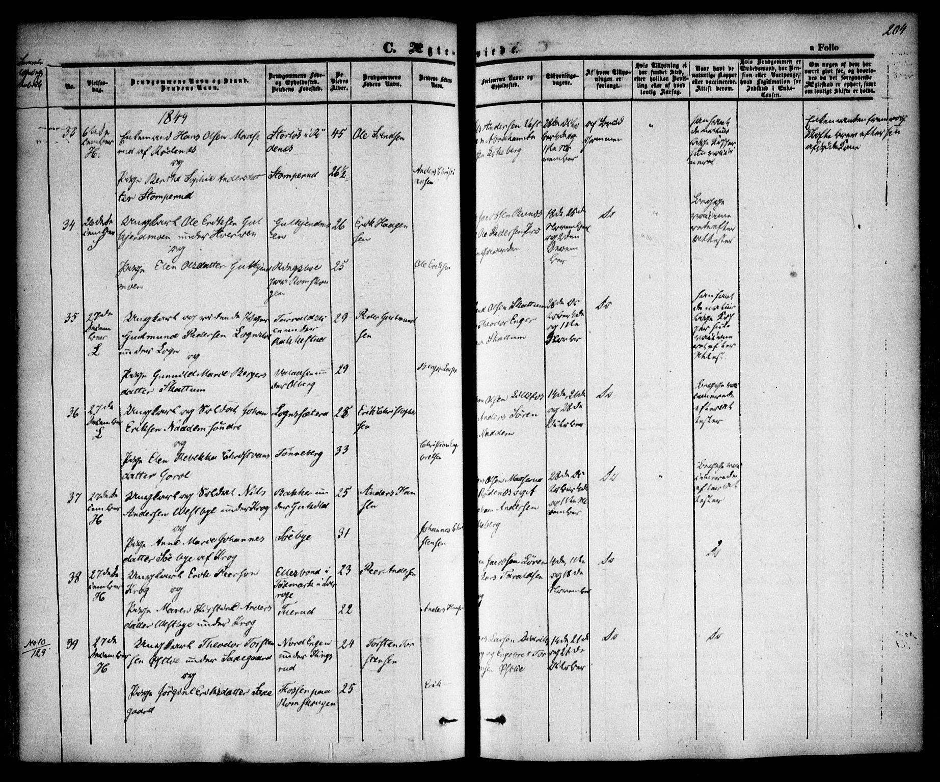 Høland prestekontor Kirkebøker, AV/SAO-A-10346a/F/Fa/L0009: Ministerialbok nr. I 9, 1846-1853, s. 204