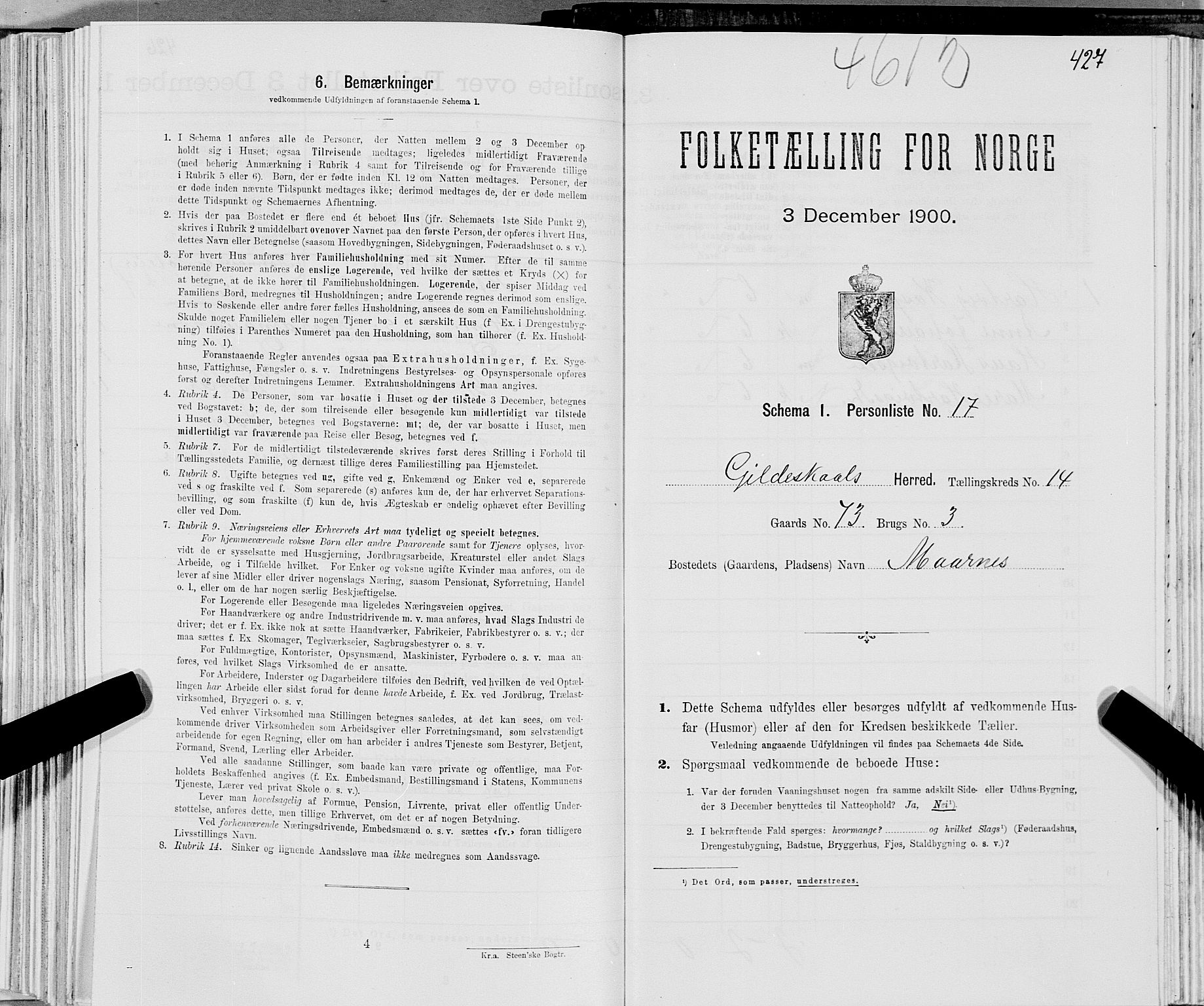SAT, Folketelling 1900 for 1838 Gildeskål herred, 1900, s. 1410