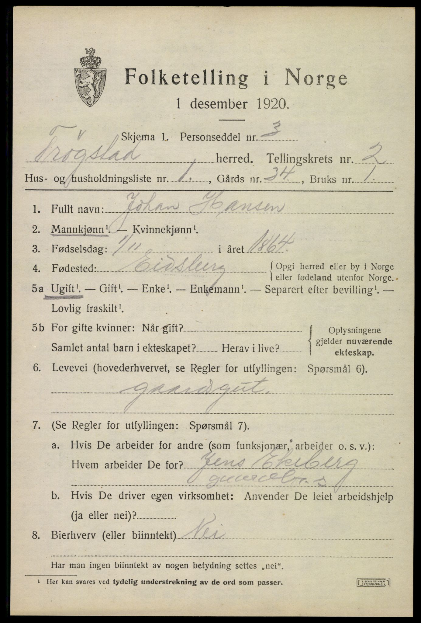 SAO, Folketelling 1920 for 0122 Trøgstad herred, 1920, s. 2082