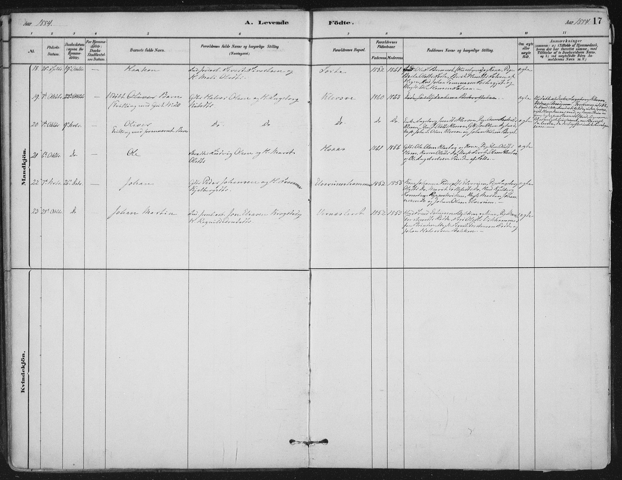 Ministerialprotokoller, klokkerbøker og fødselsregistre - Nord-Trøndelag, AV/SAT-A-1458/710/L0095: Ministerialbok nr. 710A01, 1880-1914, s. 17