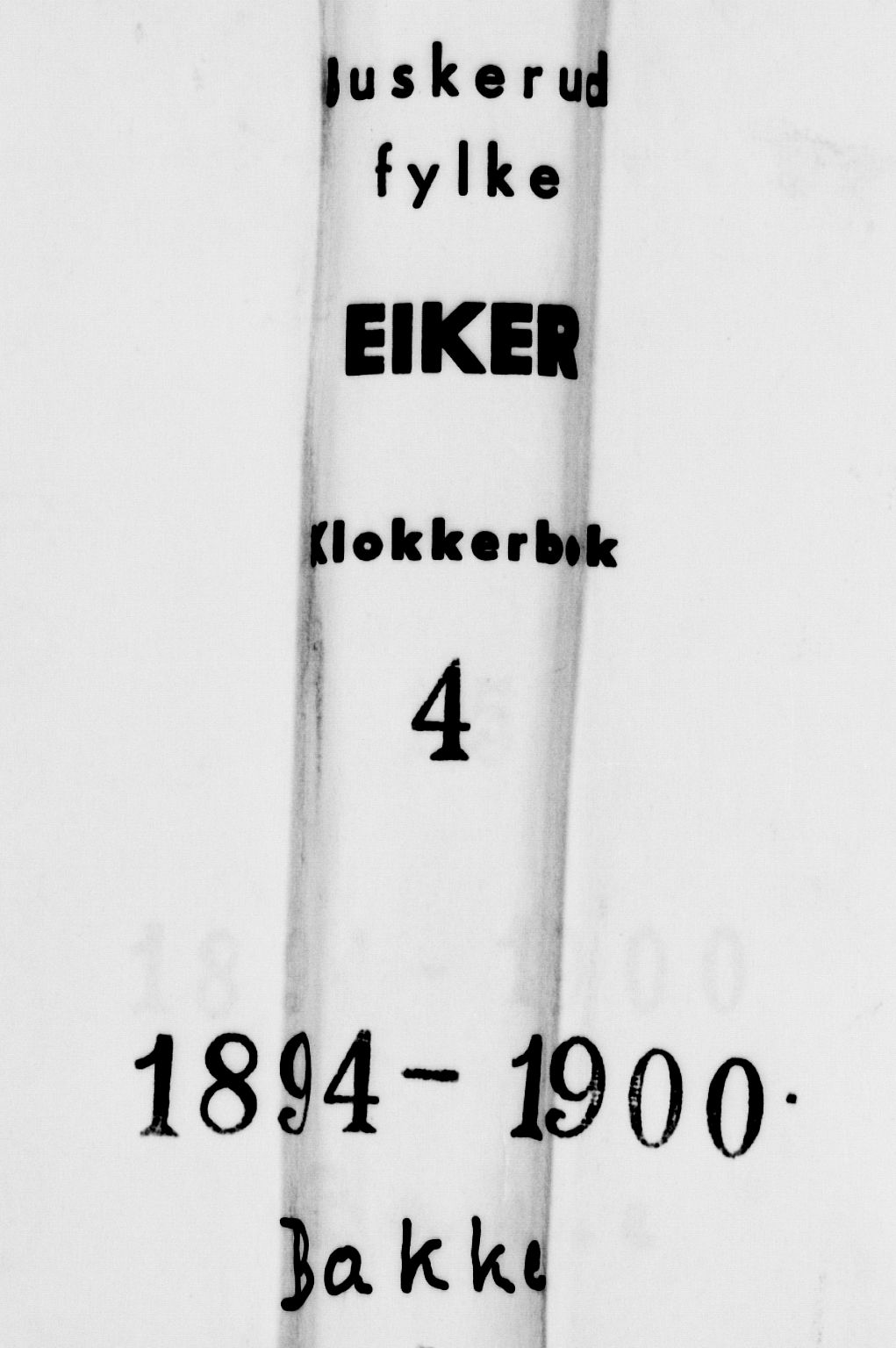 Eiker kirkebøker, SAKO/A-4/G/Gb/L0004: Klokkerbok nr. II 4, 1894-1900