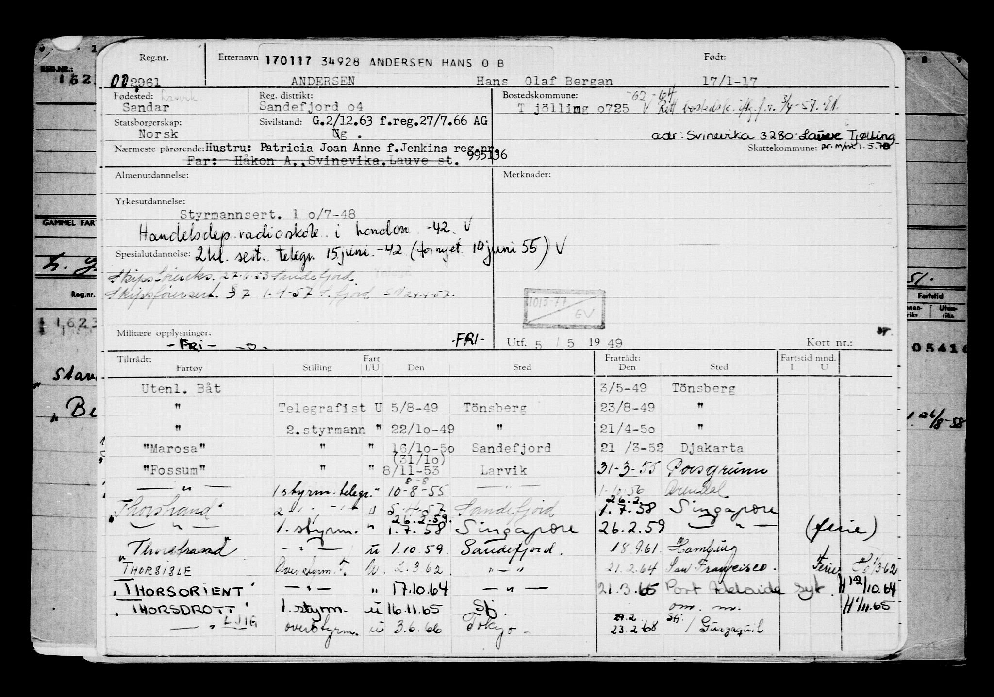 Direktoratet for sjømenn, RA/S-3545/G/Gb/L0145: Hovedkort, 1917, s. 303