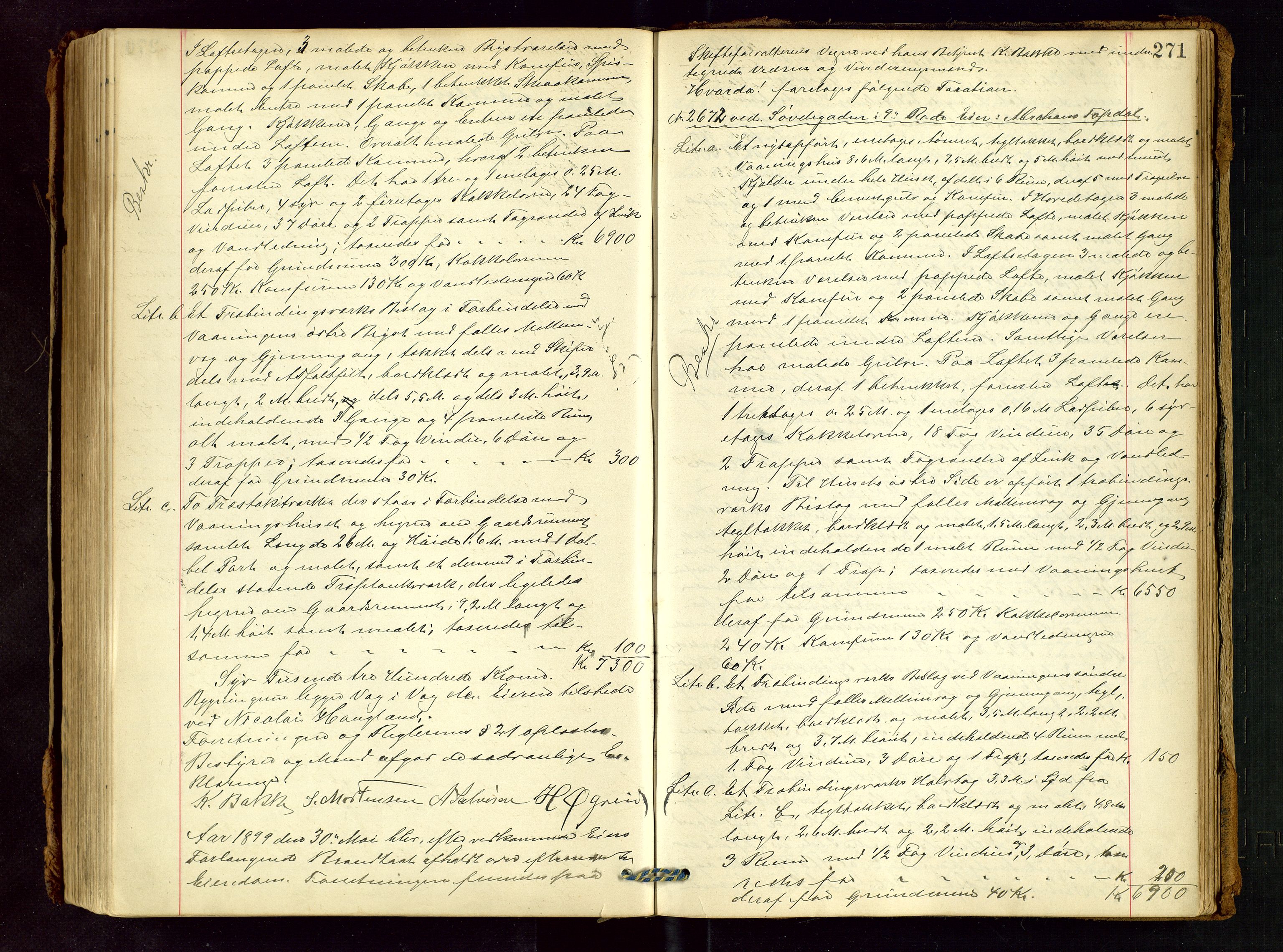 Norges Brannkasse Stavanger, AV/SAST-A-102143/F/Fd/L0003: Branntaksprotokoll nr. 14, 1895-1900, s. 270b-271a