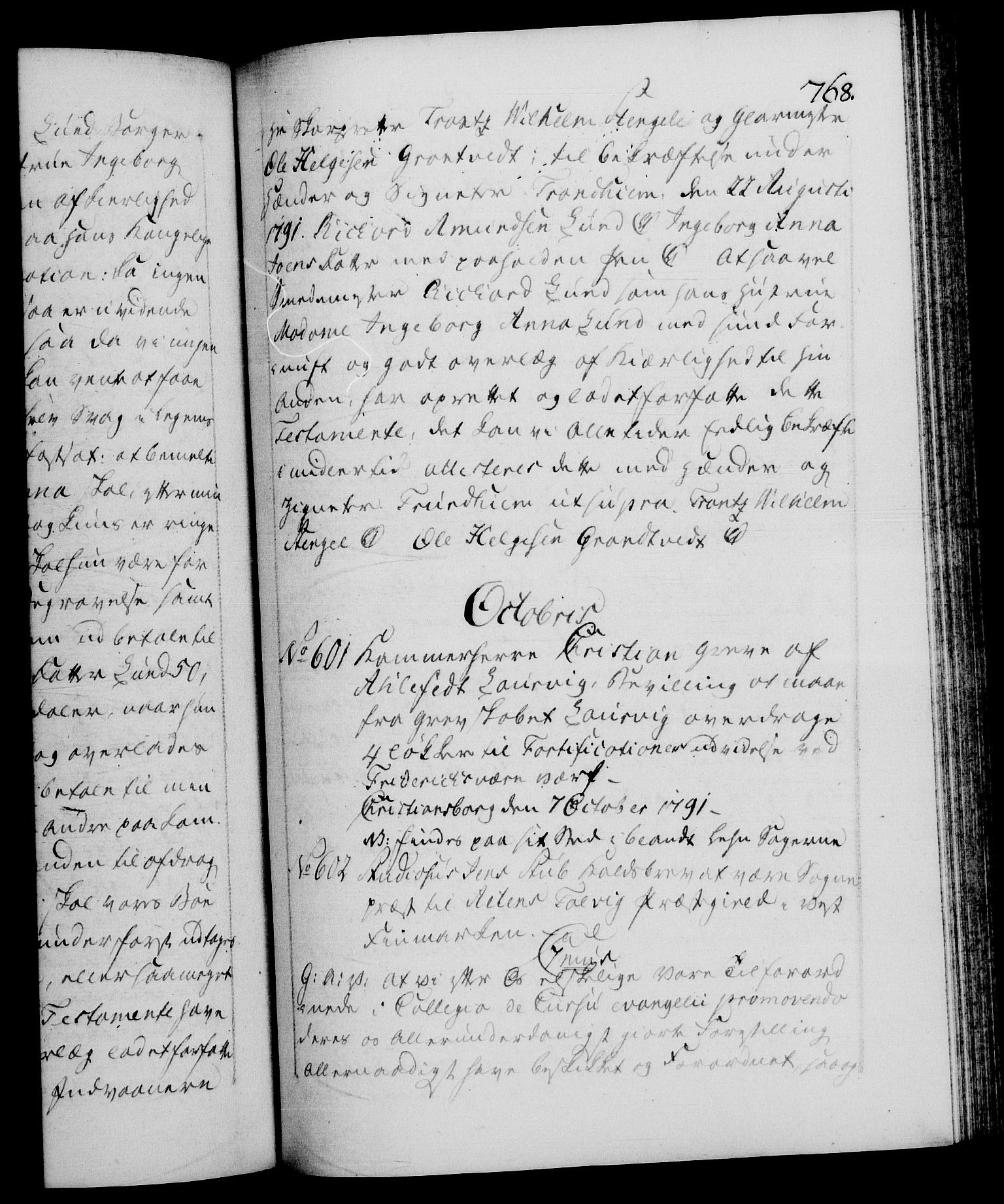Danske Kanselli 1572-1799, RA/EA-3023/F/Fc/Fca/Fcaa/L0053: Norske registre, 1790-1791, s. 768a