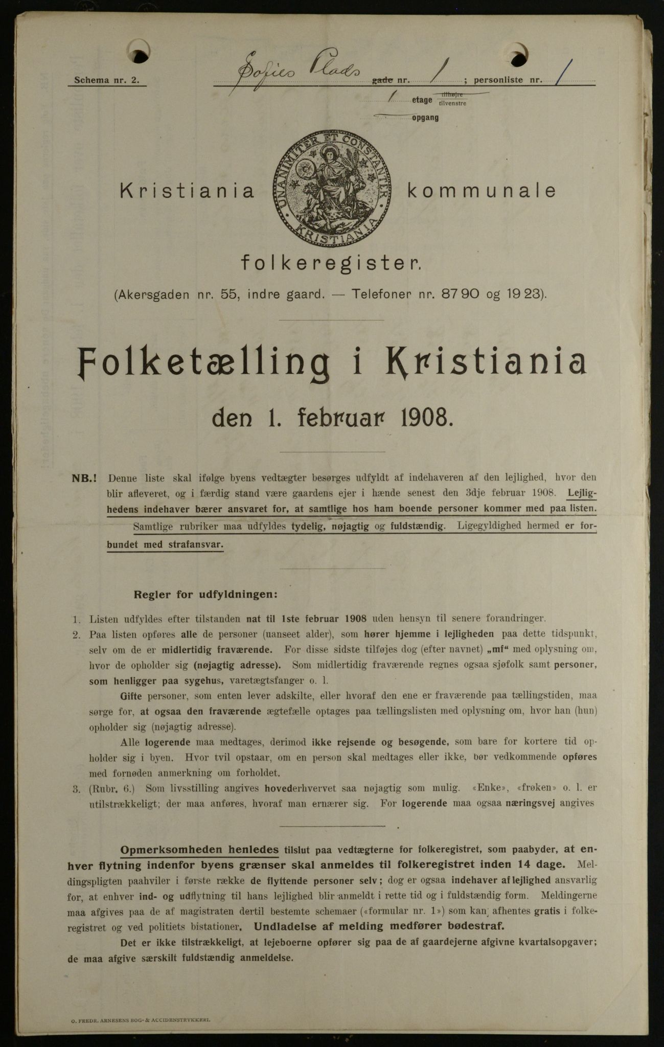 OBA, Kommunal folketelling 1.2.1908 for Kristiania kjøpstad, 1908, s. 89530