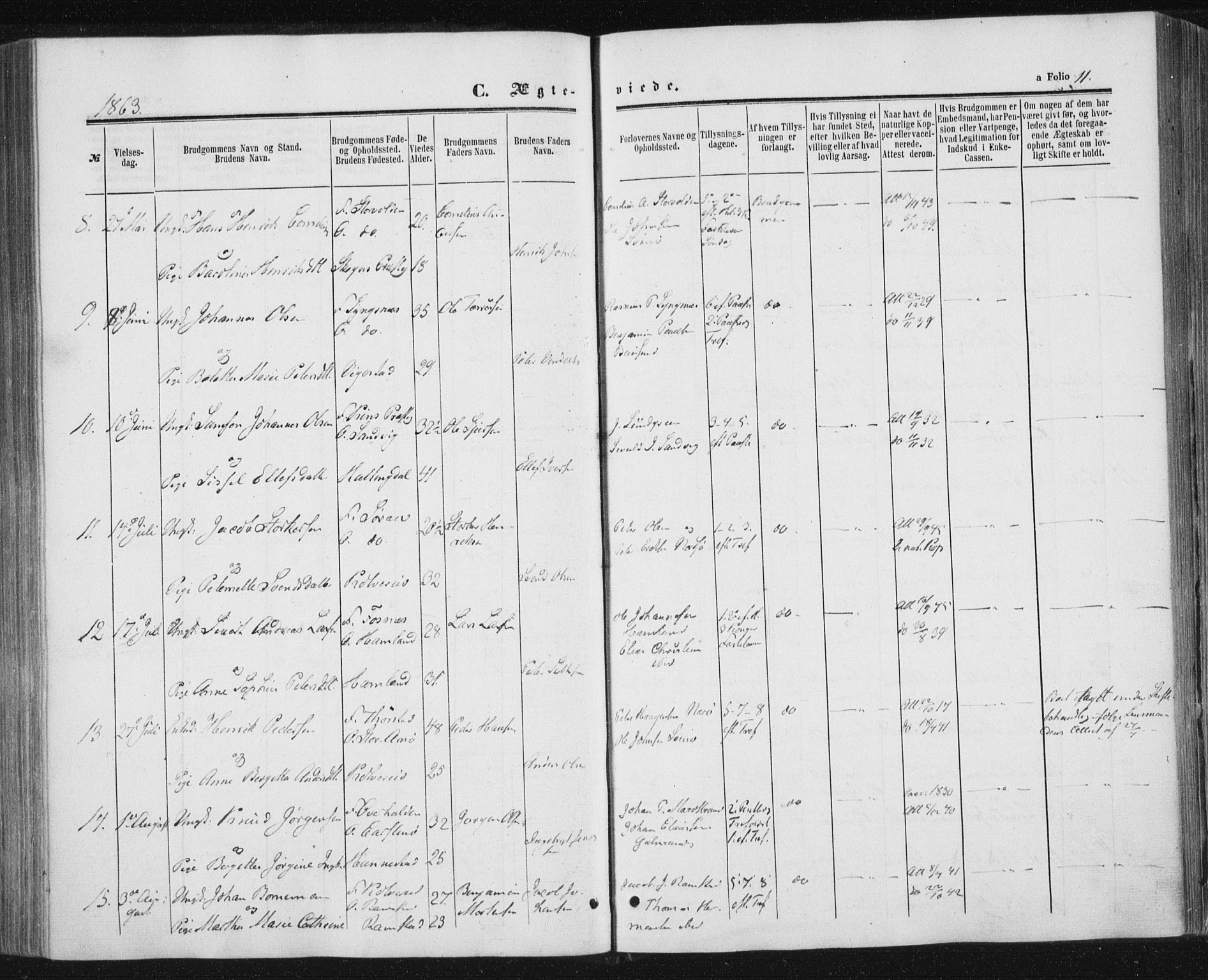 Ministerialprotokoller, klokkerbøker og fødselsregistre - Nord-Trøndelag, SAT/A-1458/784/L0670: Ministerialbok nr. 784A05, 1860-1876, s. 11
