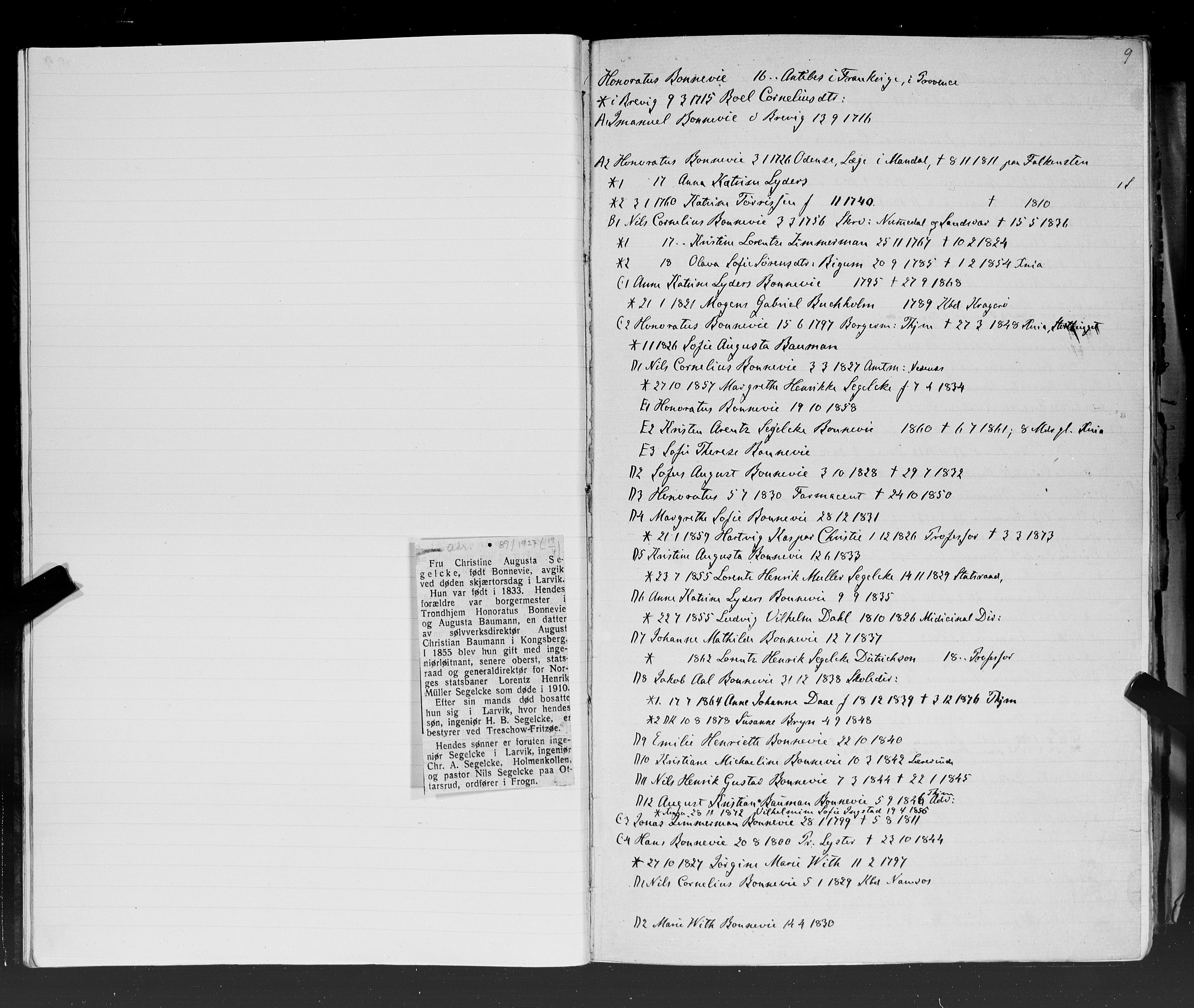 Hornemans samlinger, SAT/PA-X/A/L0015: A - K, 1600-1886